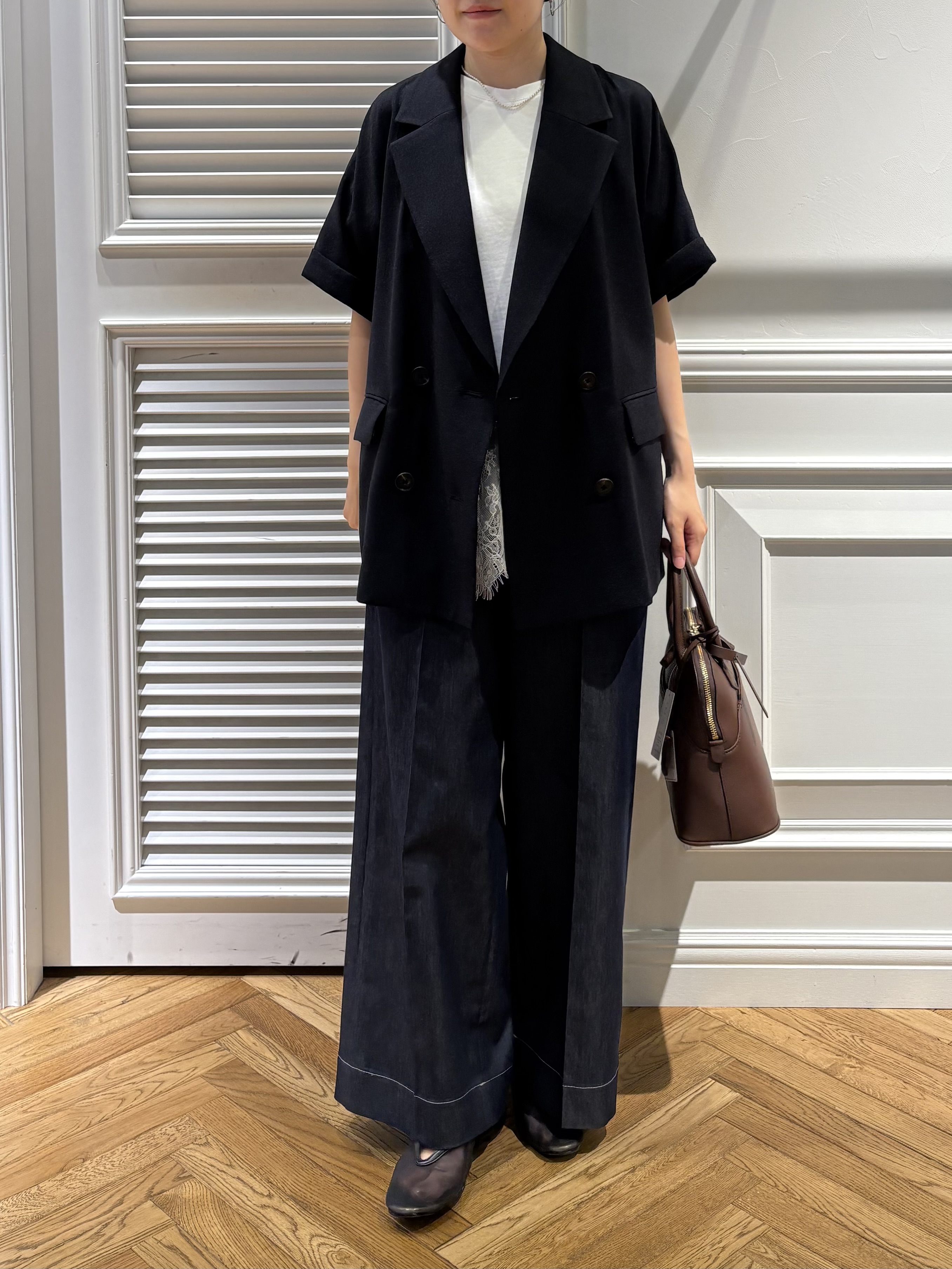 cocoさんの「DRESSTERIOR｜◆レースドッキングレイヤード Tシャツ」を使ったコーディネート