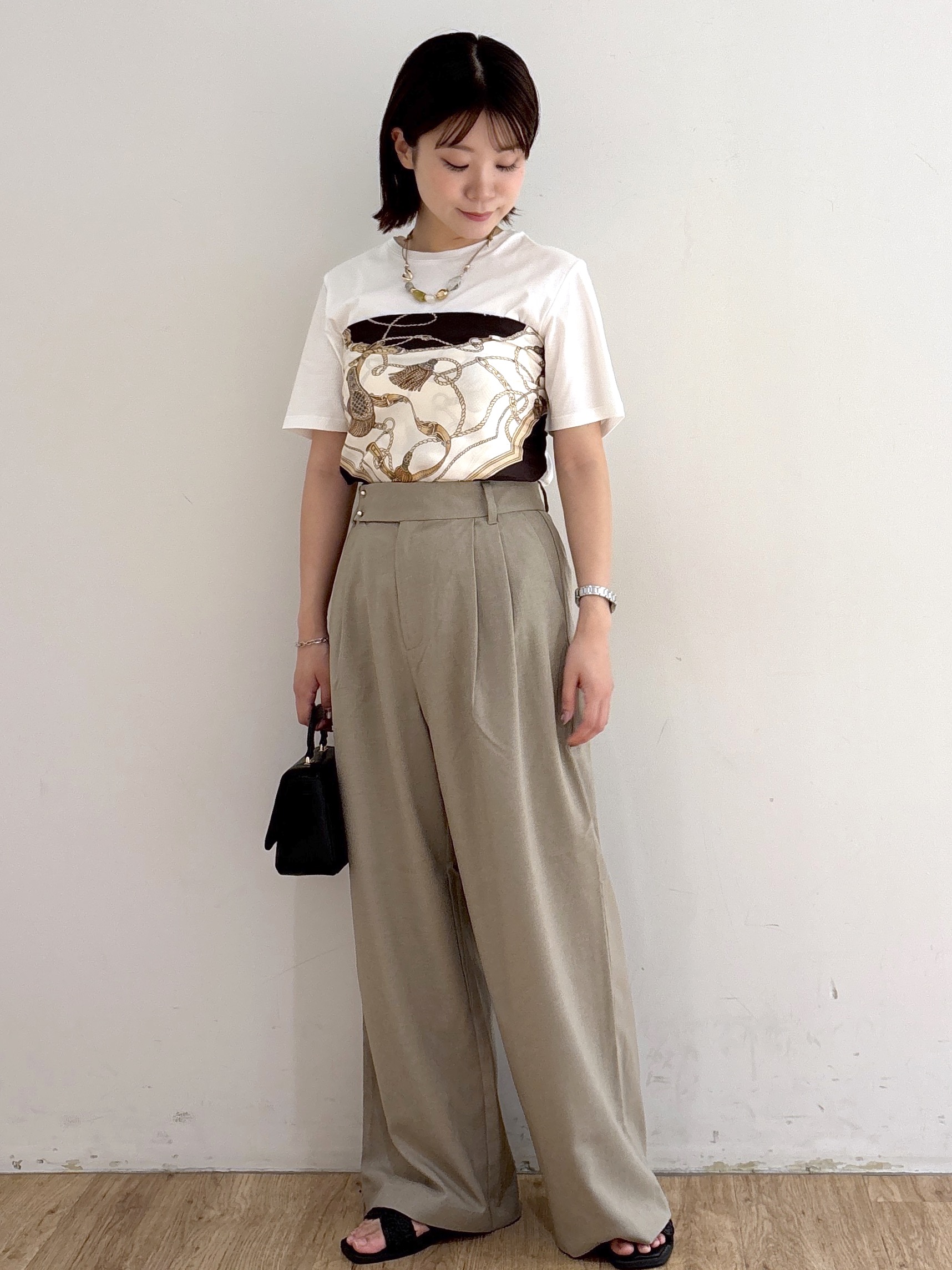 mireiさんの「OPAQUE.CLIP｜ベーシックTシャツ／オーガニックコットン混【洗濯機OK】」を使ったコーディネート
