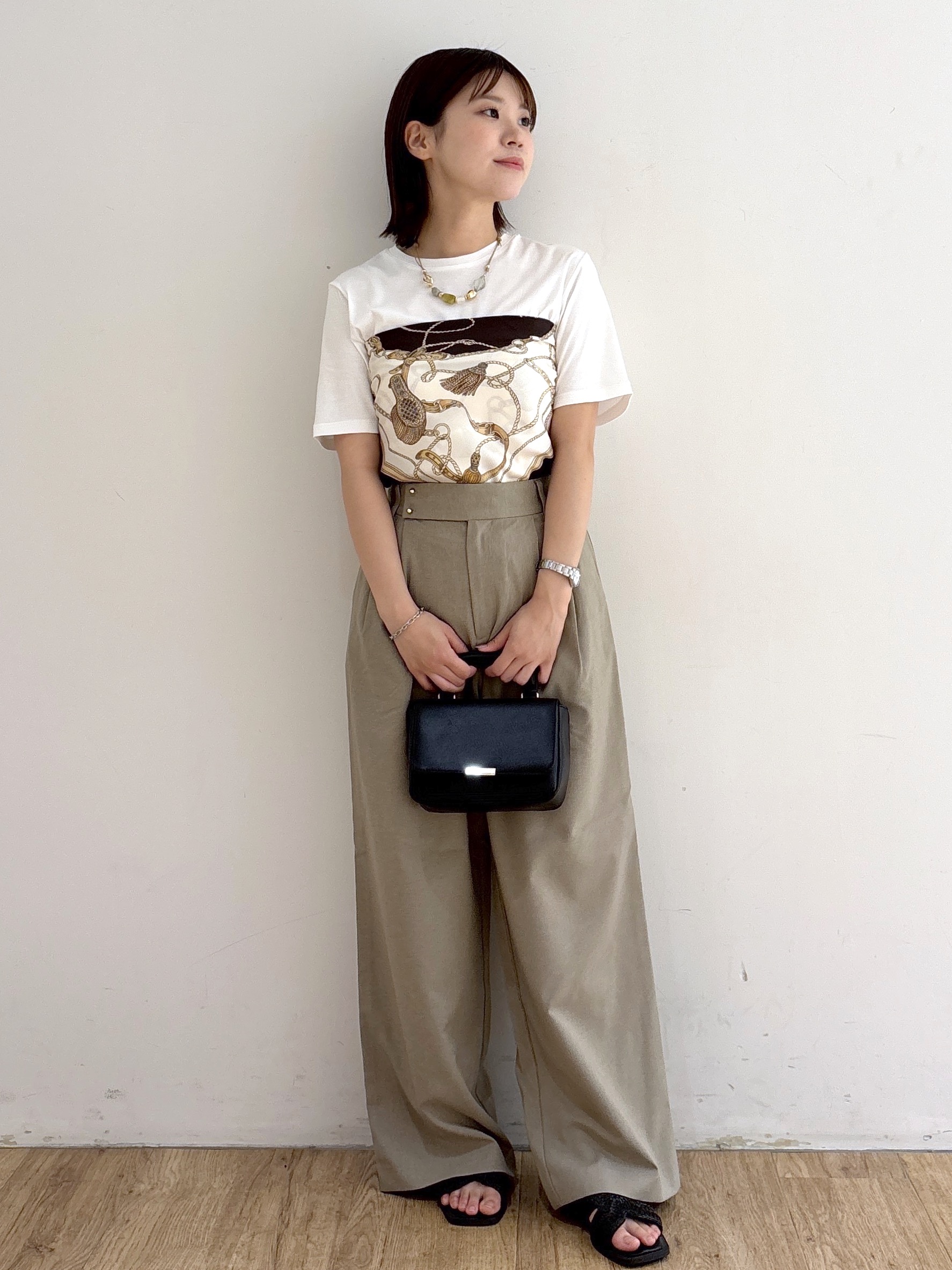 mireiさんの「OPAQUE.CLIP｜ベーシックTシャツ／オーガニックコットン混【洗濯機OK】」を使ったコーディネート