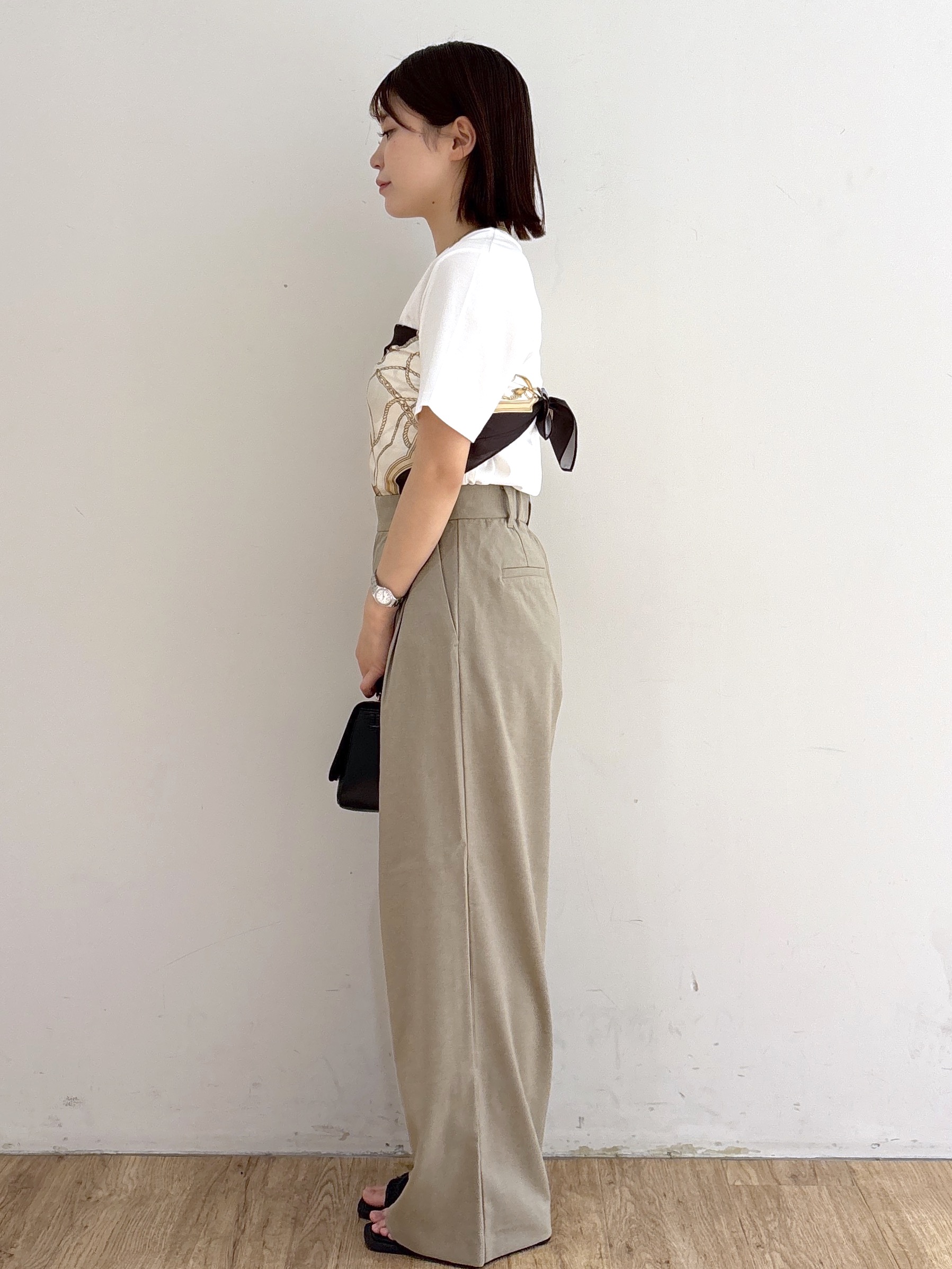 mireiさんの「OPAQUE.CLIP｜ベーシックTシャツ／オーガニックコットン混【洗濯機OK】」を使ったコーディネート