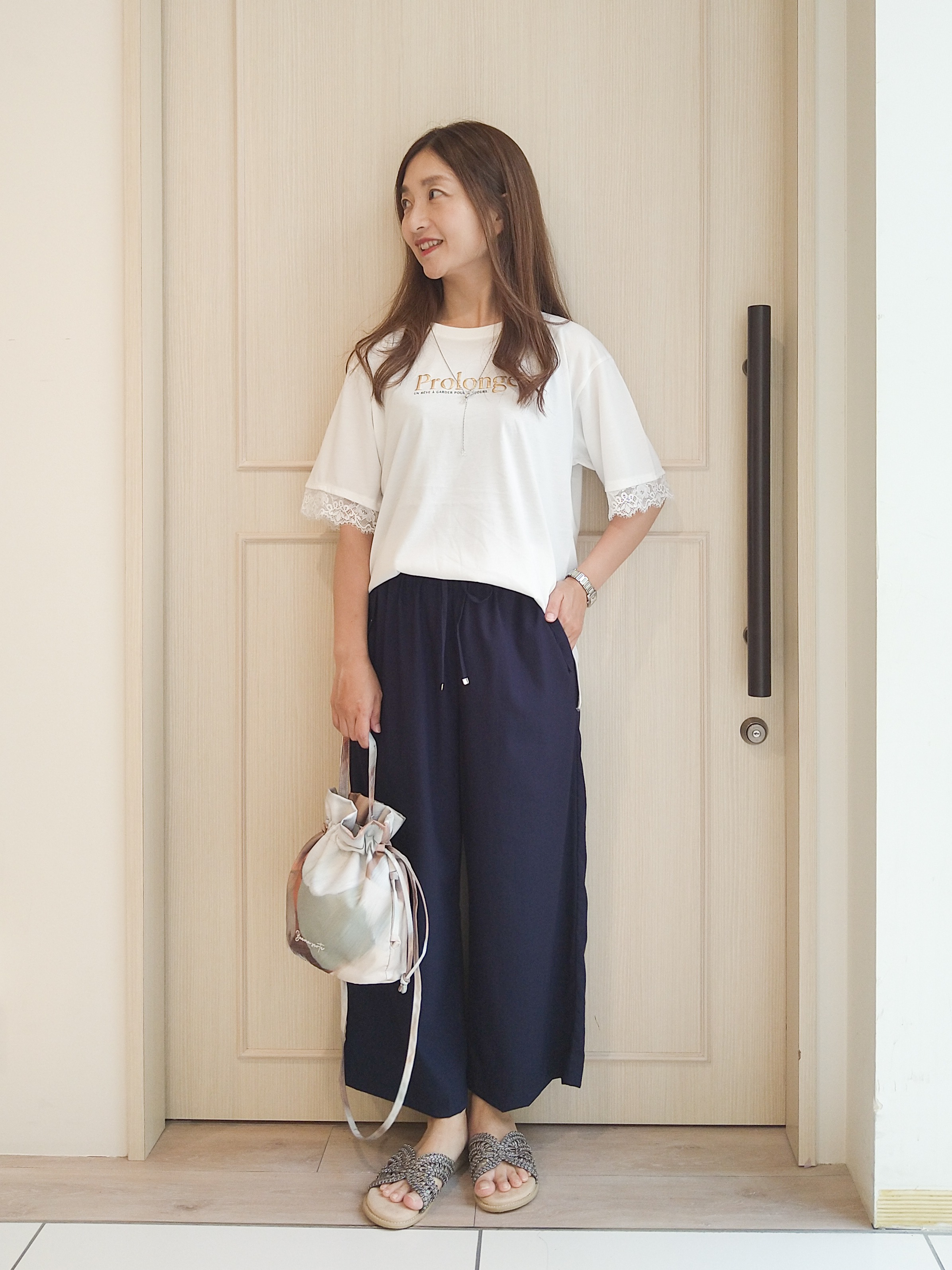 mi-saさんの「SHOO･LA･RUE｜【UV/S-LL/洗濯機可】柄アソート お袖レースが旬顔 上品に決まる大人Tシャツ」を使ったコーディネート