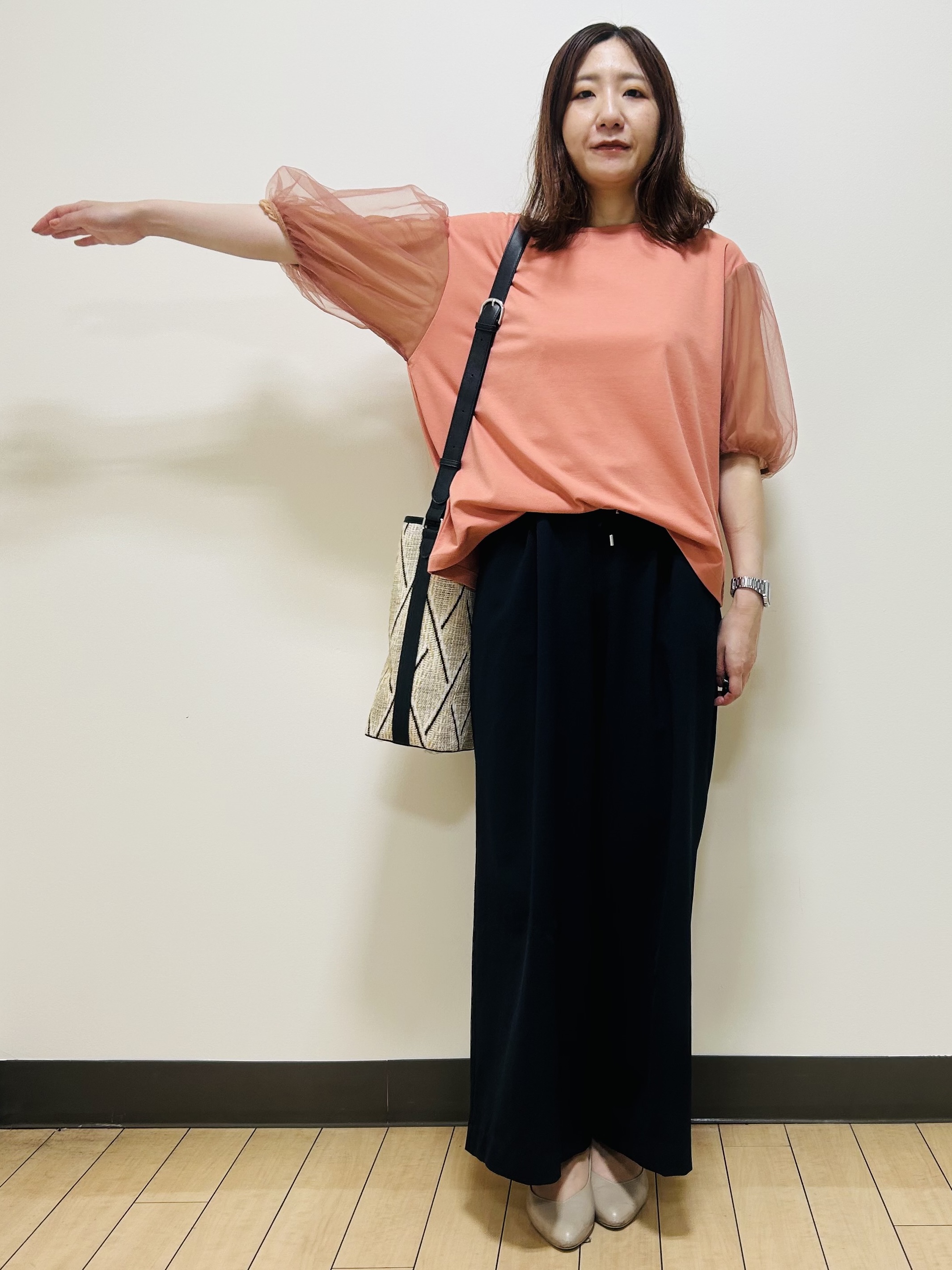 miiiさんの「Reflect｜【UVカット／接触冷感／吸水速乾】チュールスリーブプルオーバー」を使ったコーディネート