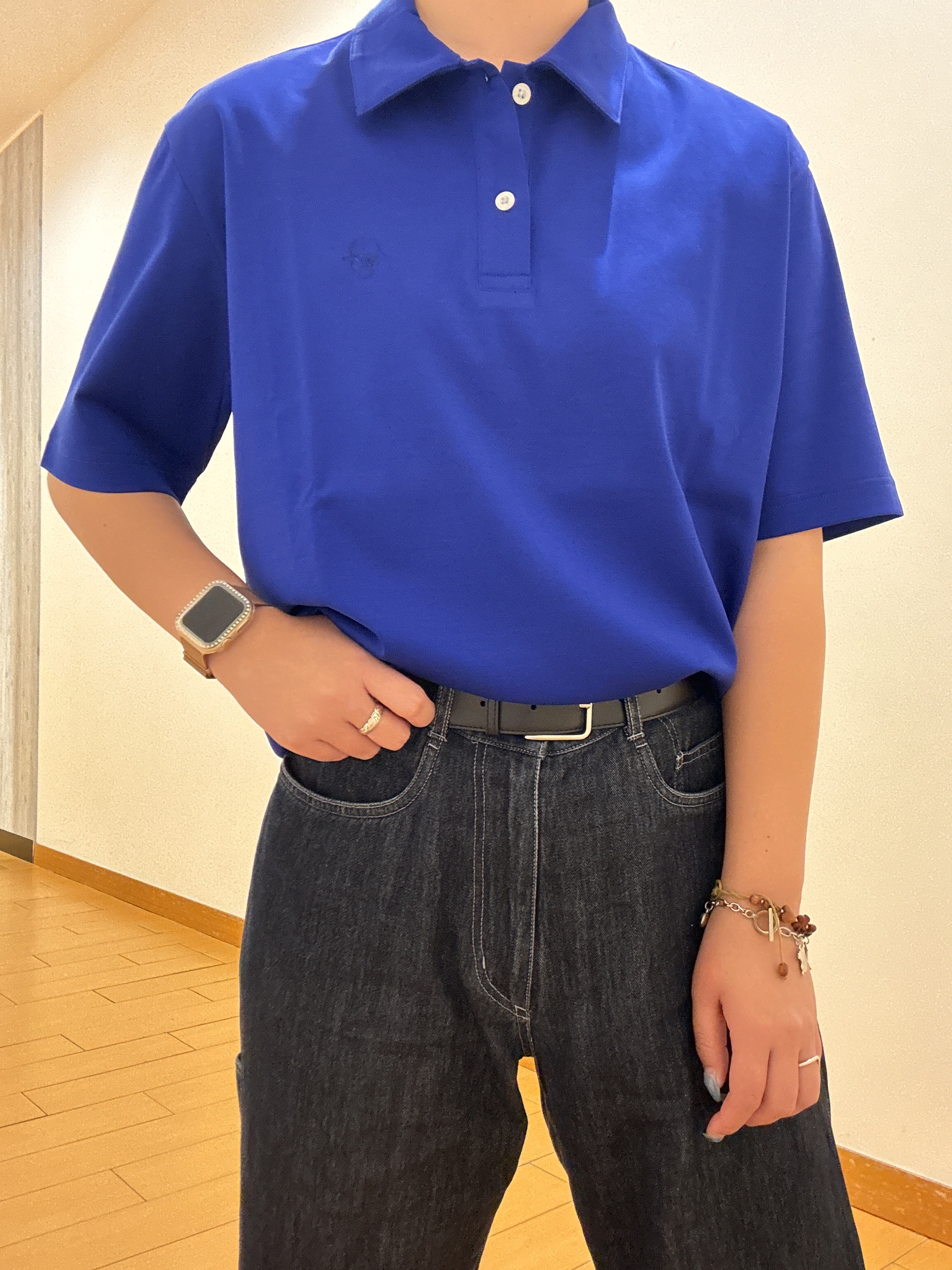 ヒナさんの「TAKEO KIKUCHI｜【接触冷感】アイスクリアコットン ワンポイント ポロシャツ」を使ったコーディネート