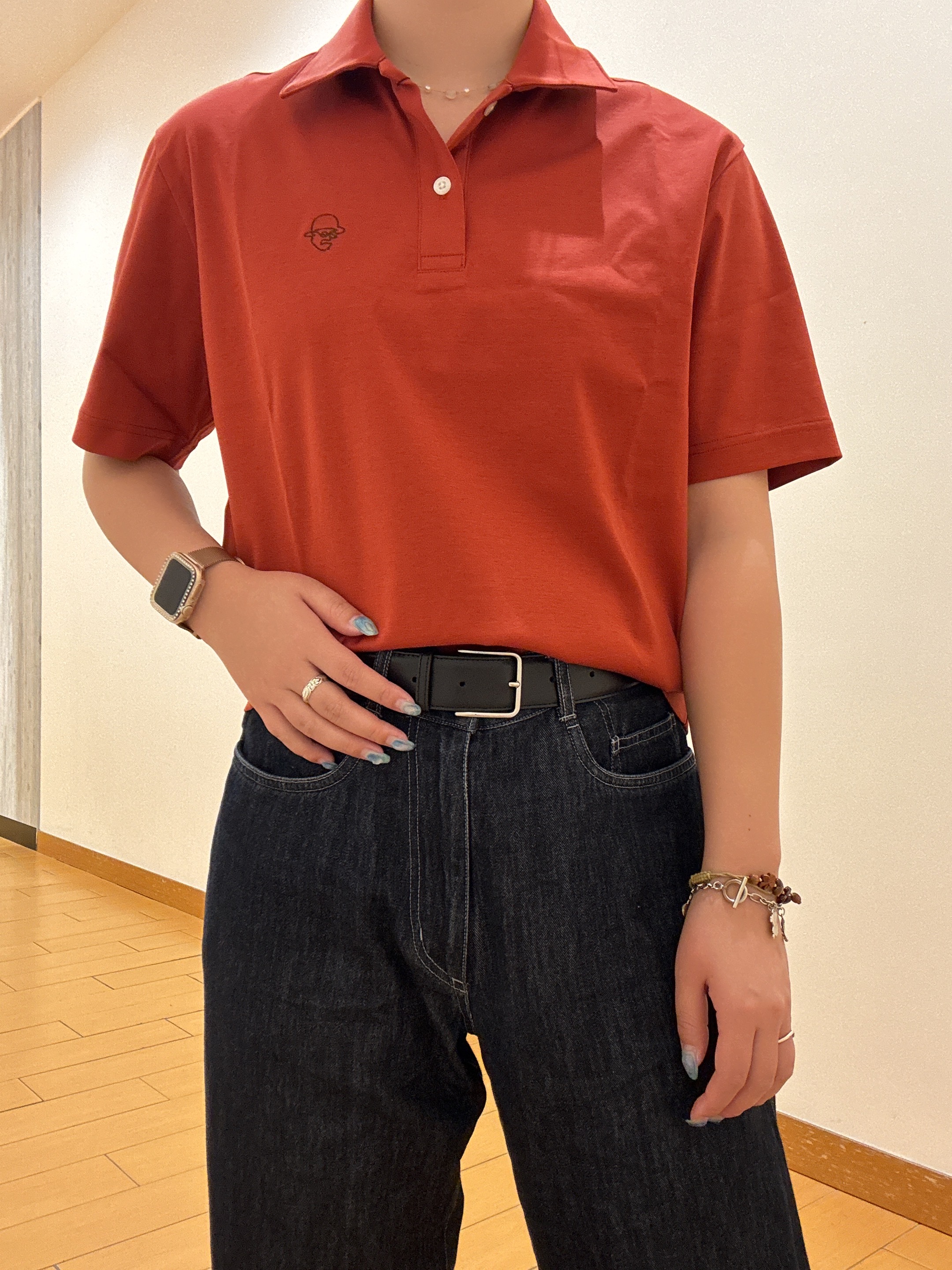 ヒナさんの「TAKEO KIKUCHI｜【接触冷感】アイスクリアコットン ワンポイント ポロシャツ」を使ったコーディネート