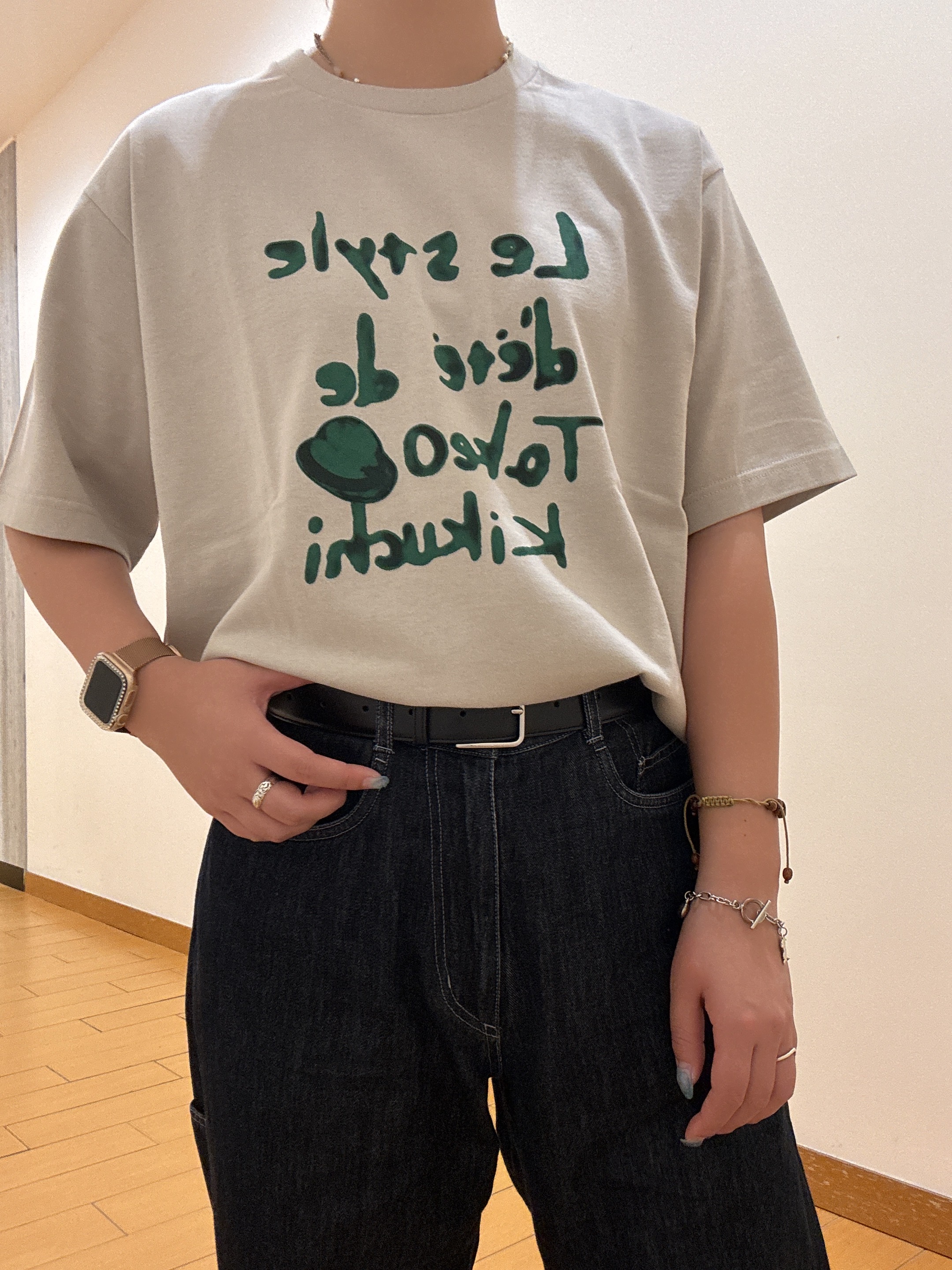 ヒナさんの「TAKEO KIKUCHI｜水彩ペイント アートロゴTシャツ」を使ったコーディネート