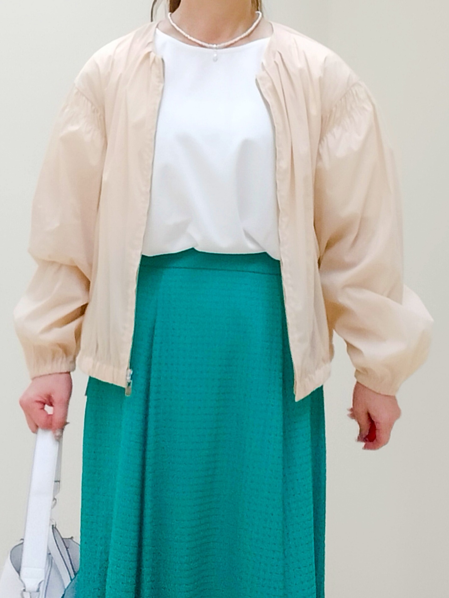 花さんの「Reflect｜【UVカット／接触冷感／吸水速乾】チュールスリーブプルオーバー」を使ったコーディネート