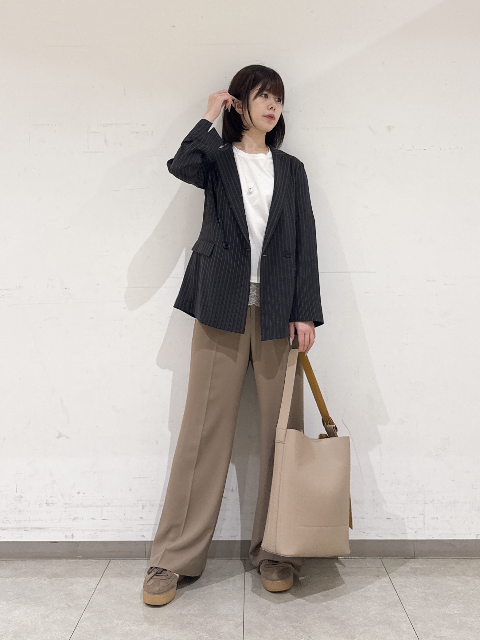 rinaさんの「INDIVI｜【A4対応／合皮】配色トートバッグ」を使ったコーディネート