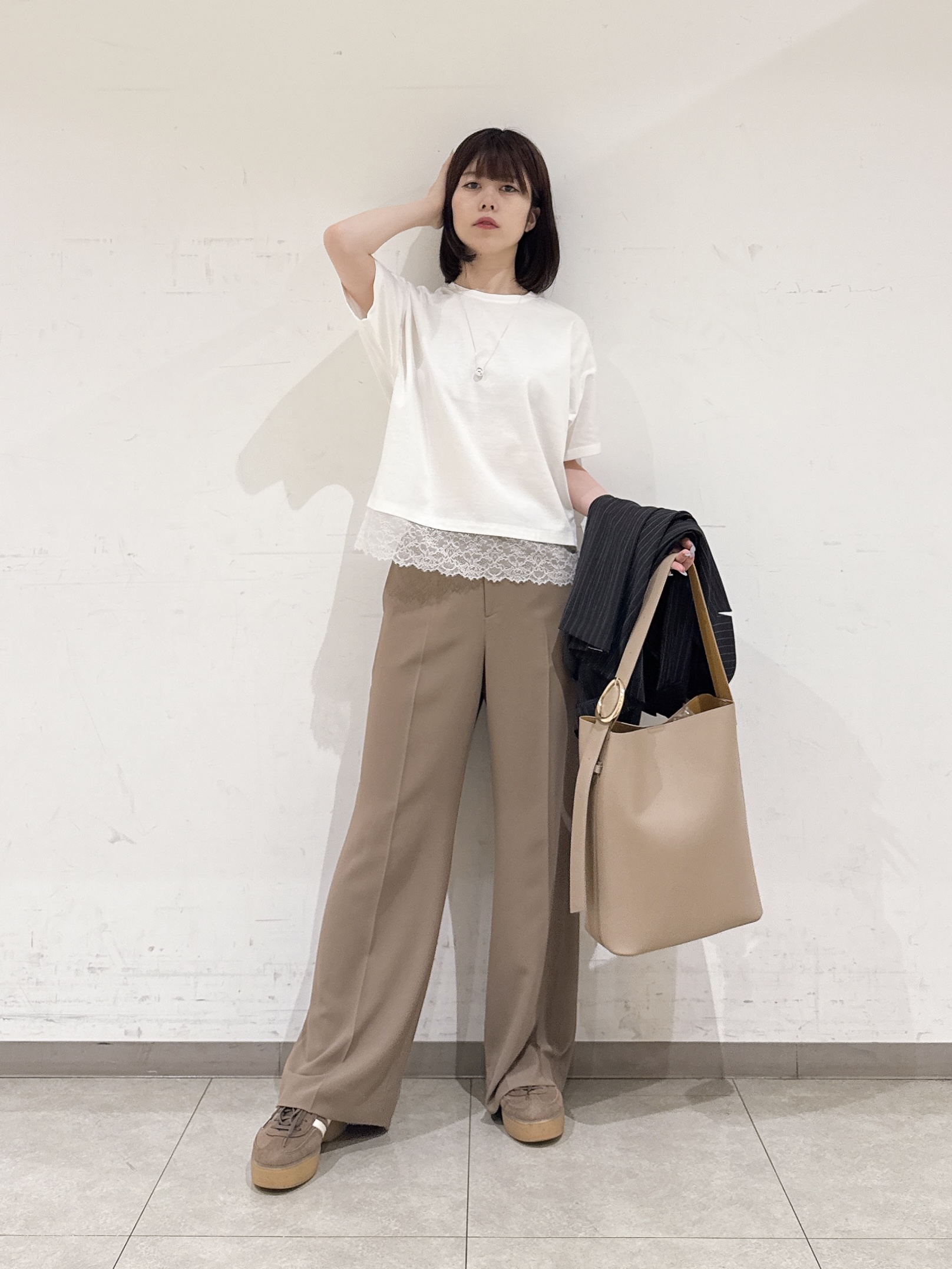 rinaさんの「INDIVI｜【A4対応／合皮】配色トートバッグ」を使ったコーディネート