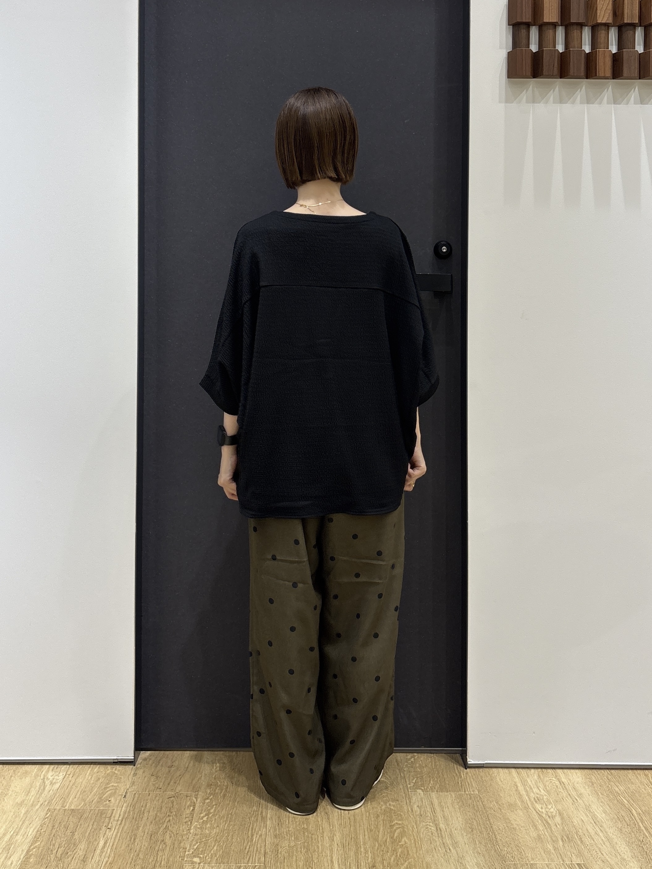 risaさんの「Dessin｜シュリンクジャージ カットソー」を使ったコーディネート