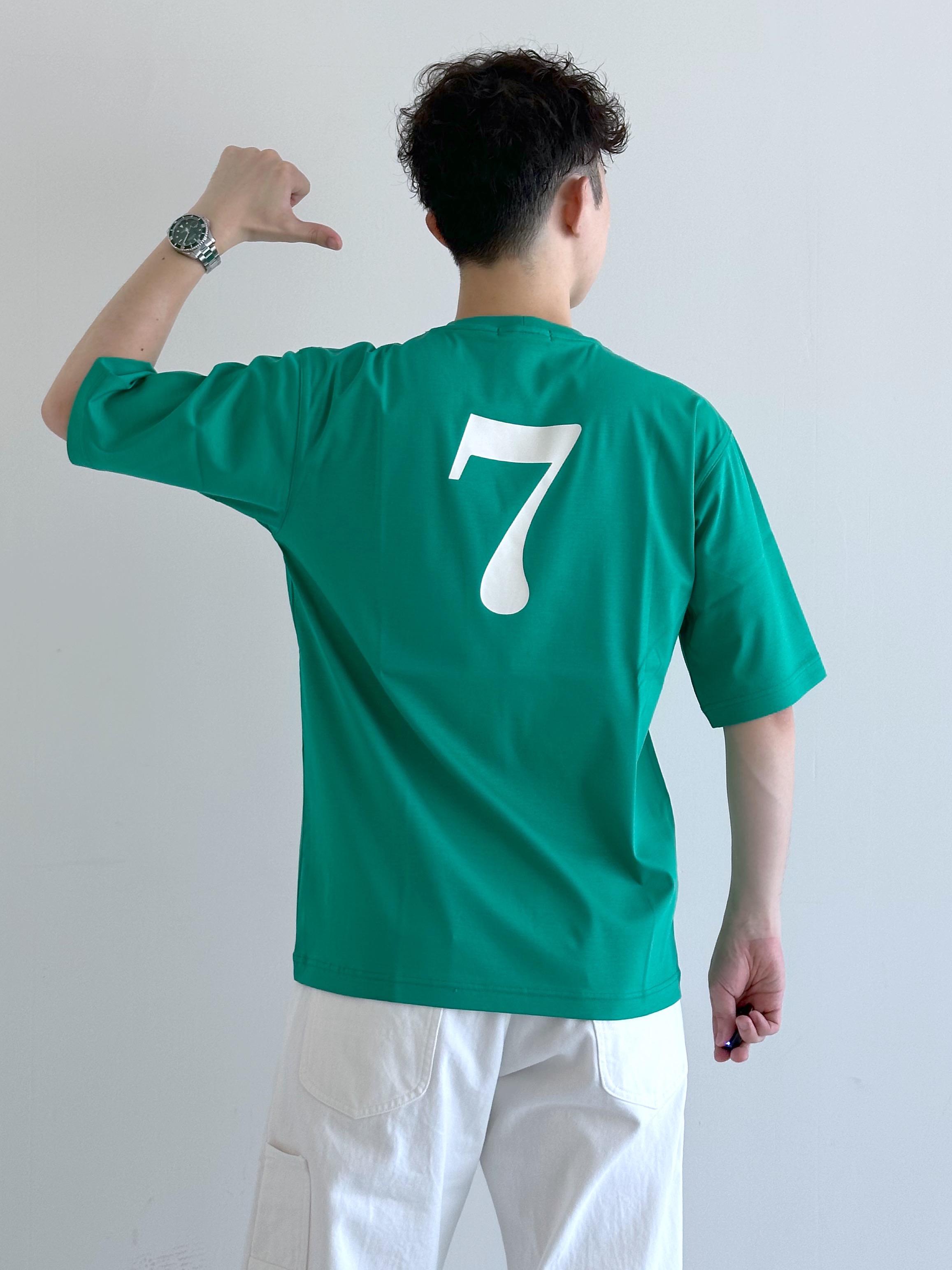 イッシーさんの「TAKEO KIKUCHI｜【BOWLER HAT LABEL】アイスクリアコットン ラッキーセブン 半袖Tシャツ」を使ったコーディネート