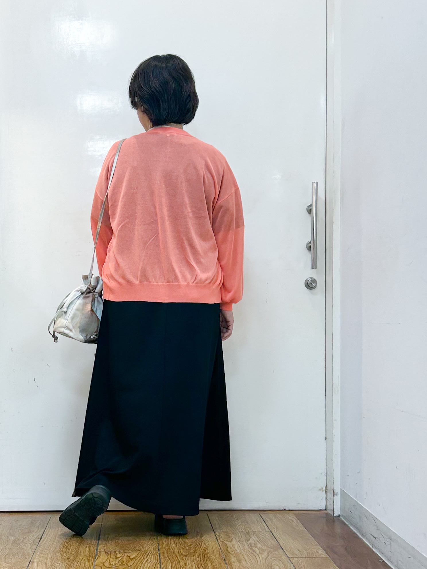 haruさんの「SHOO･LA･RUE｜【洗濯機可/S-LL】配色シフォン襟でサマ見え 上品シアーカーディガン」を使ったコーディネート