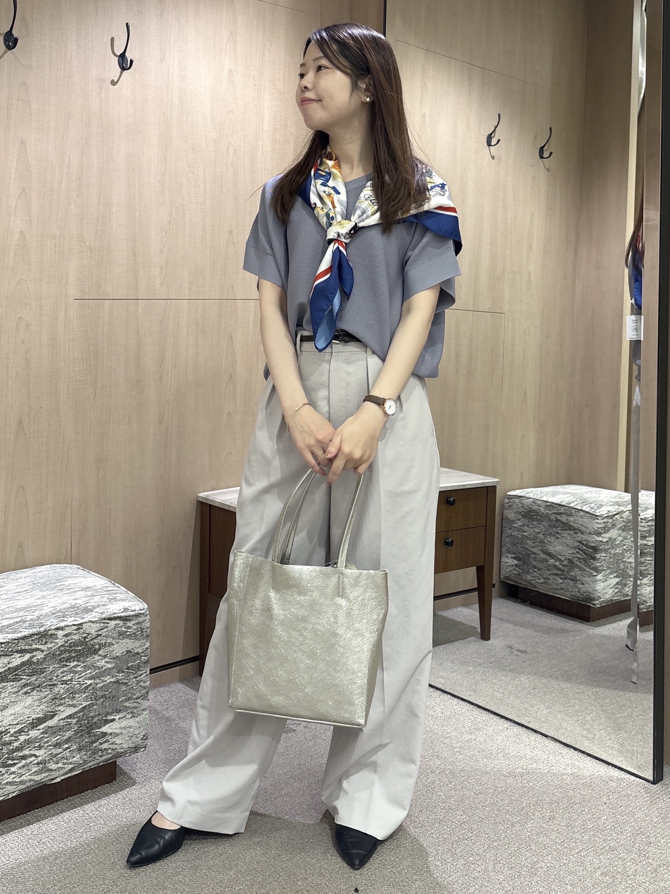 asamiさんの「UNTITLED｜【11色展開/体型カバー】前後2WAYフレンチスリーブニット」を使ったコーディネート