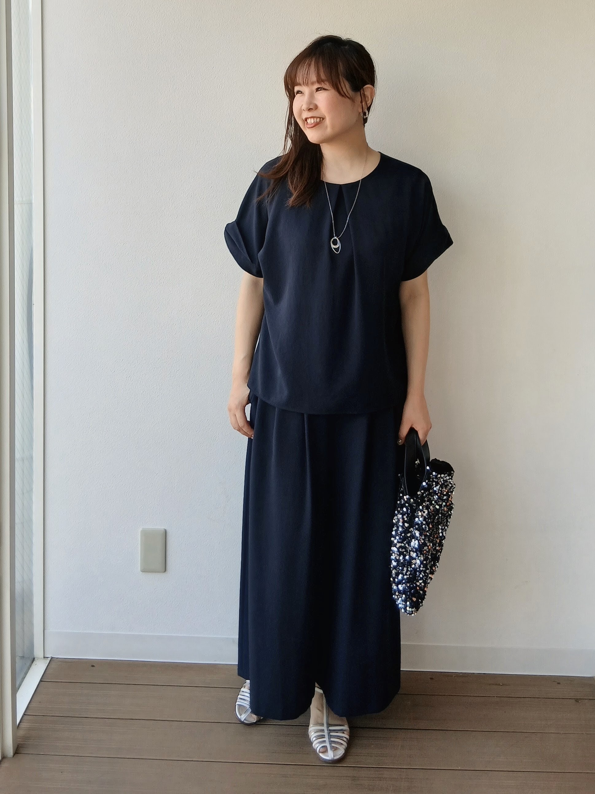 なみきさんの「UNTITLED｜【セットアップ可/UVカット/前後2WAY】リラクシーフレンチスリーブブラウス」を使ったコーディネート