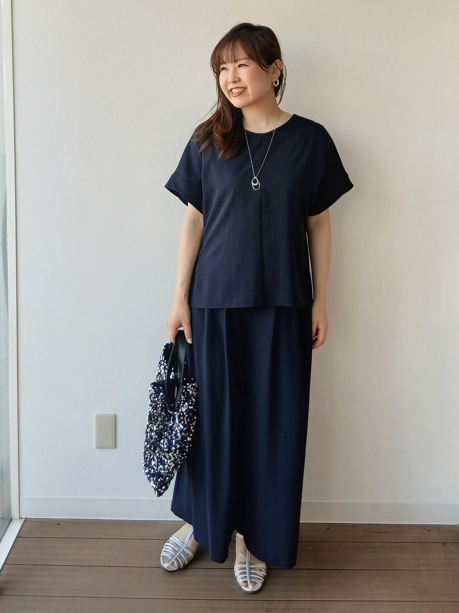 なみきさんの「UNTITLED｜【セットアップ可/UVカット/前後2WAY】リラクシーフレンチスリーブブラウス」を使ったコーディネート