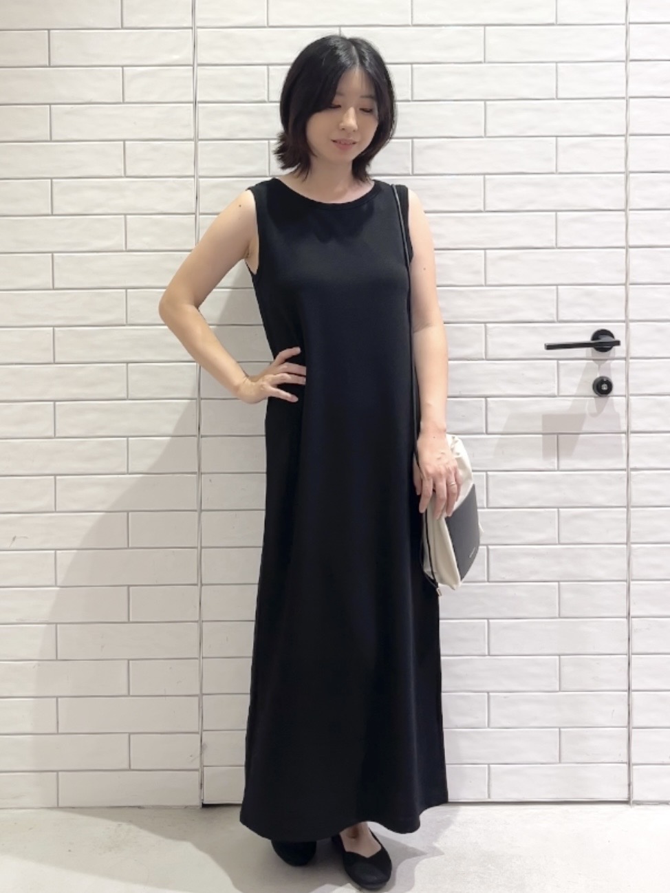 しおりさんの「OPAQUE.CLIP｜【接触冷感】カットソーワンピース《洗濯機OK》」を使ったコーディネート