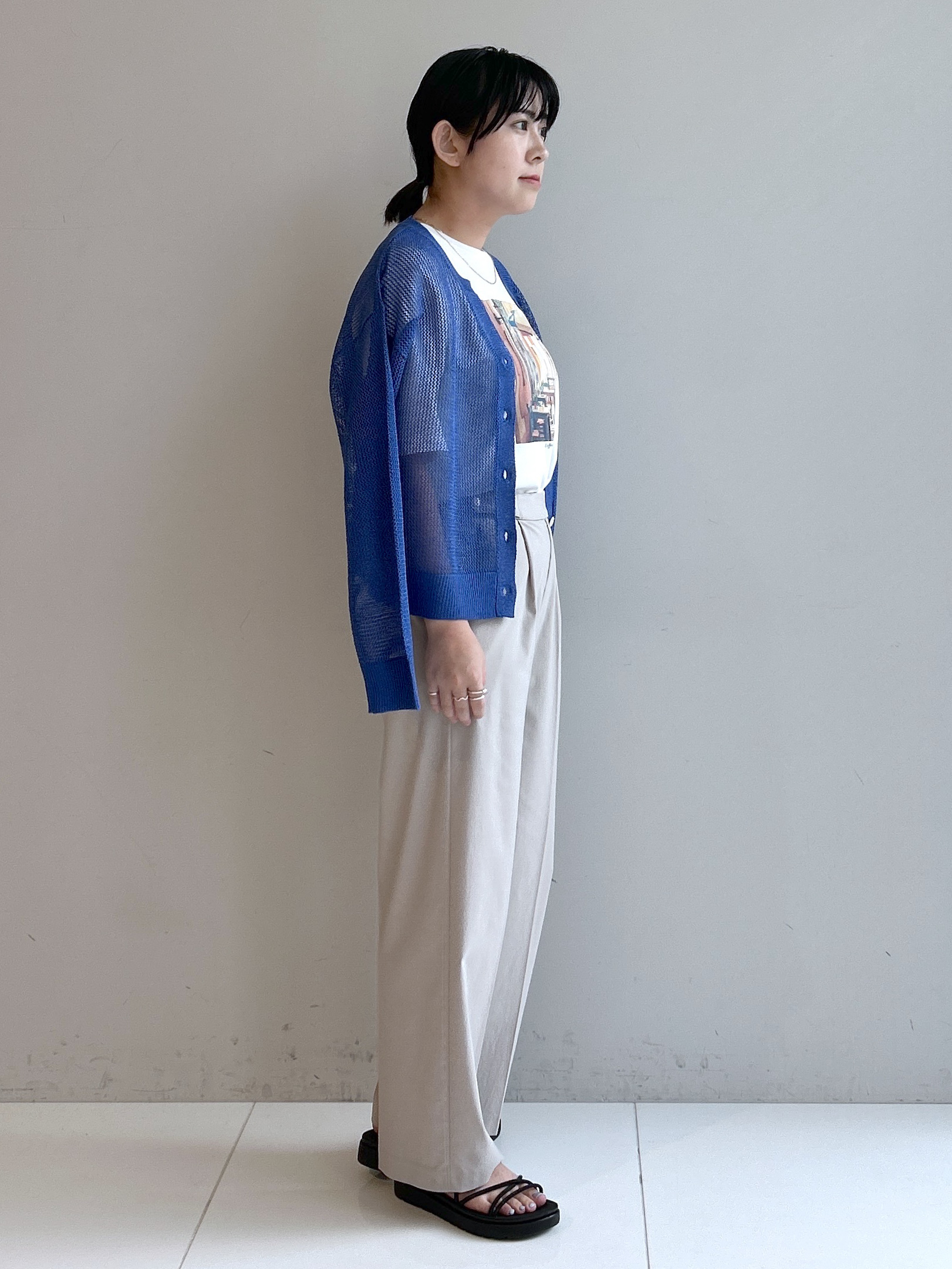 Hirokaさんの「grove｜【UVカット/接触冷感】プリントアソート5分袖Tシャツ」を使ったコーディネート