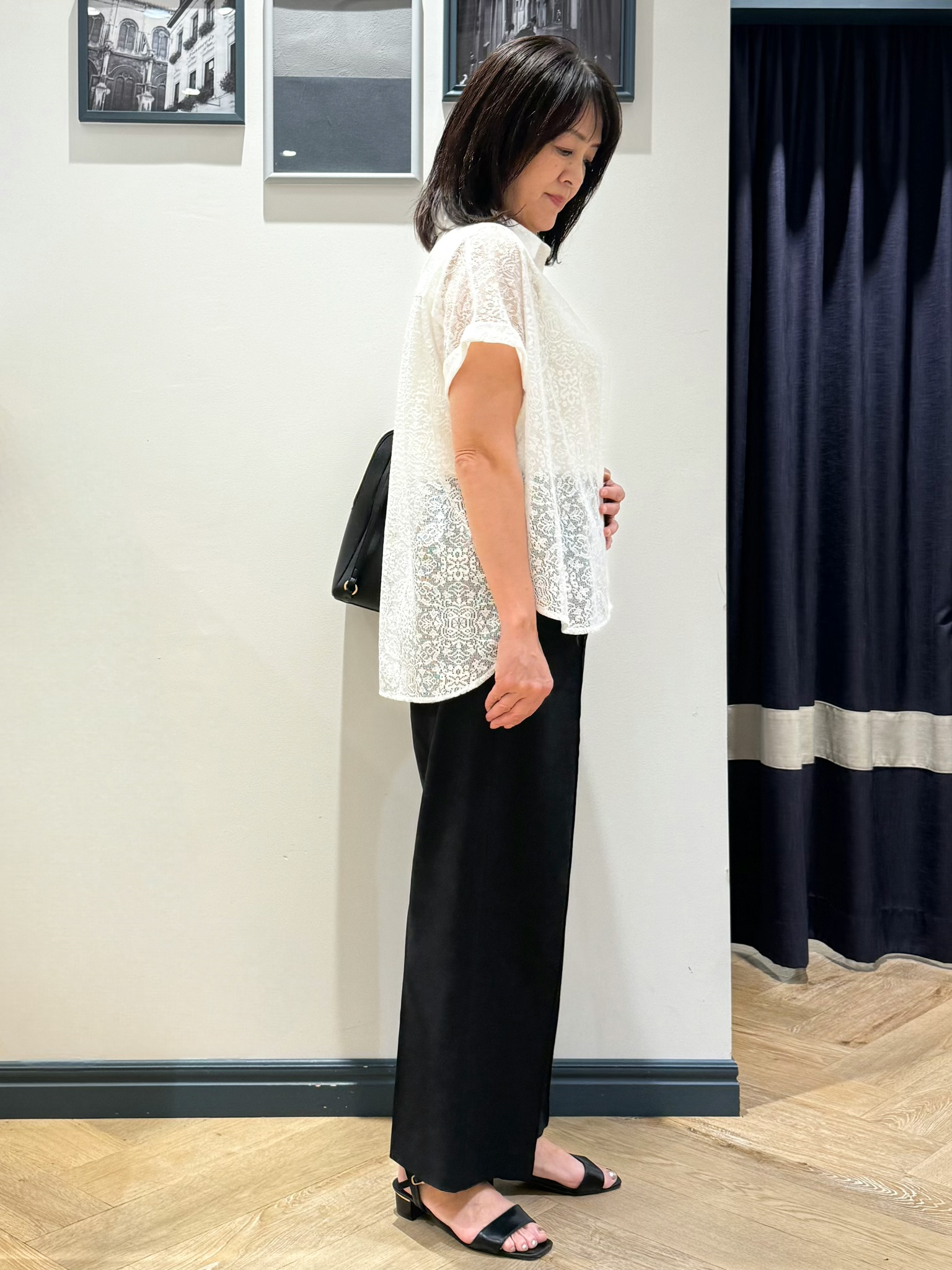 Lilyさんの「grove｜【洗える・体型カバー】レースドルマンシャツ」を使ったコーディネート