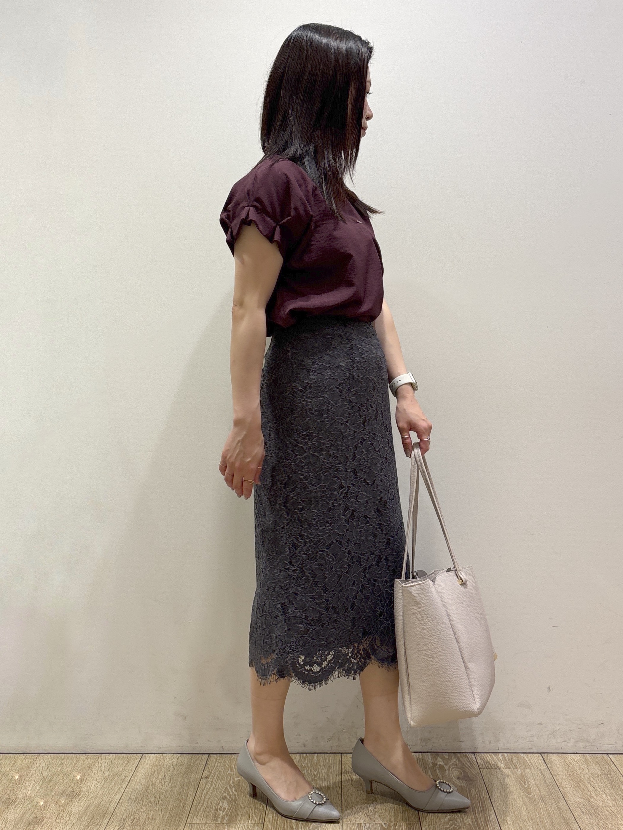 mameさんの「index｜【接触冷感／吸水速乾】タックスキッパーブラウス《防シワ／イージーアイロン／洗濯機OK／9col》」を使ったコーディネート
