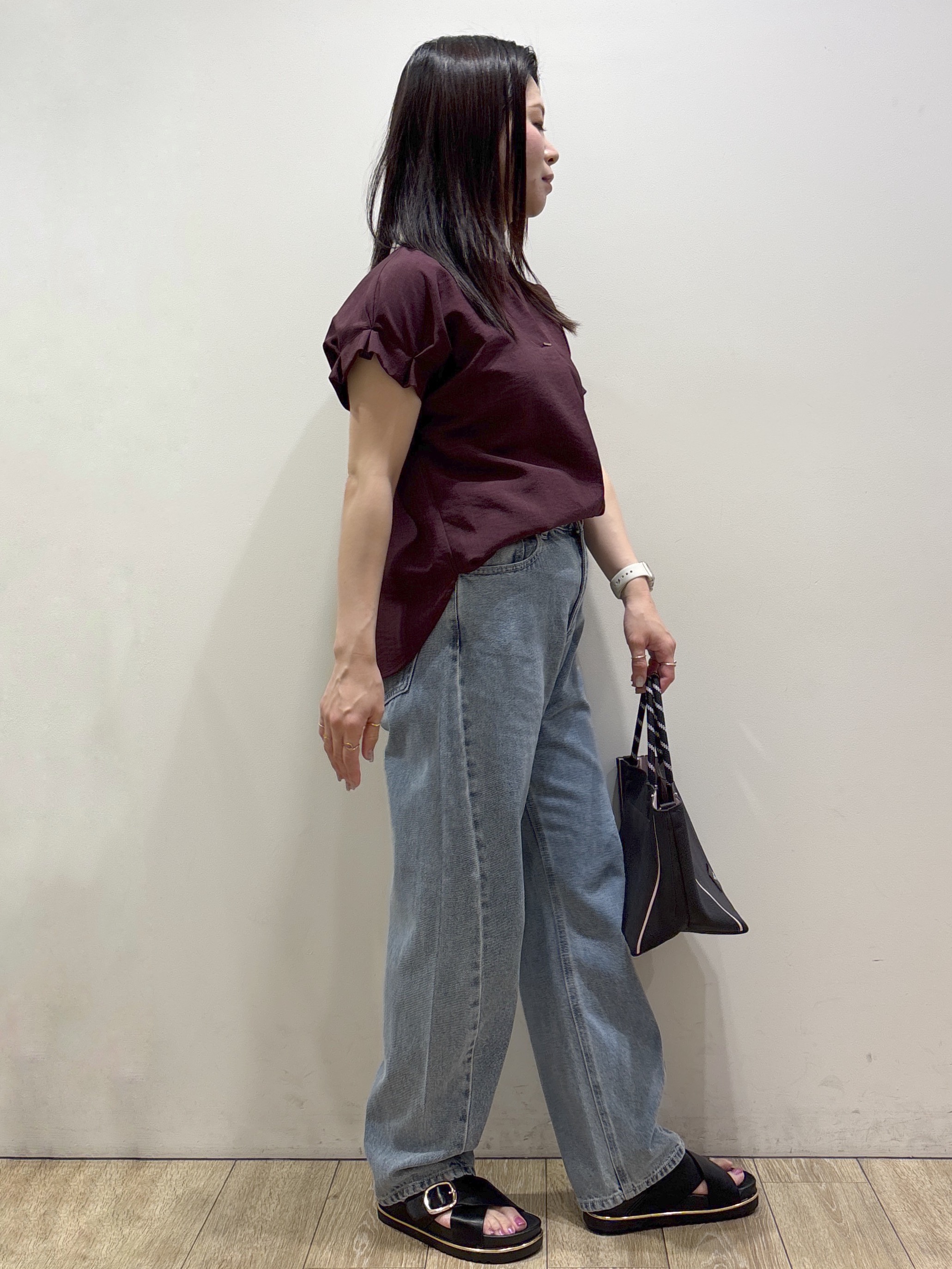 mameさんの「index｜【接触冷感／吸水速乾】タックスキッパーブラウス《防シワ／イージーアイロン／洗濯機OK／9col》」を使ったコーディネート