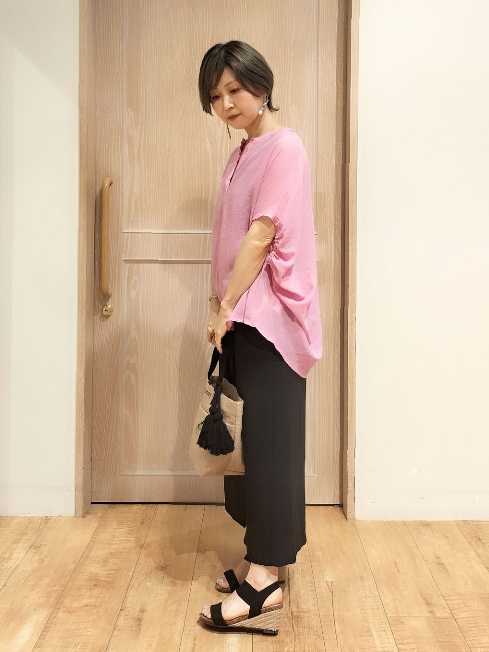 YUKIさんの「SHOO･LA･RUE｜【体型カバー】バルーン風ゆるシャツブラウス」を使ったコーディネート