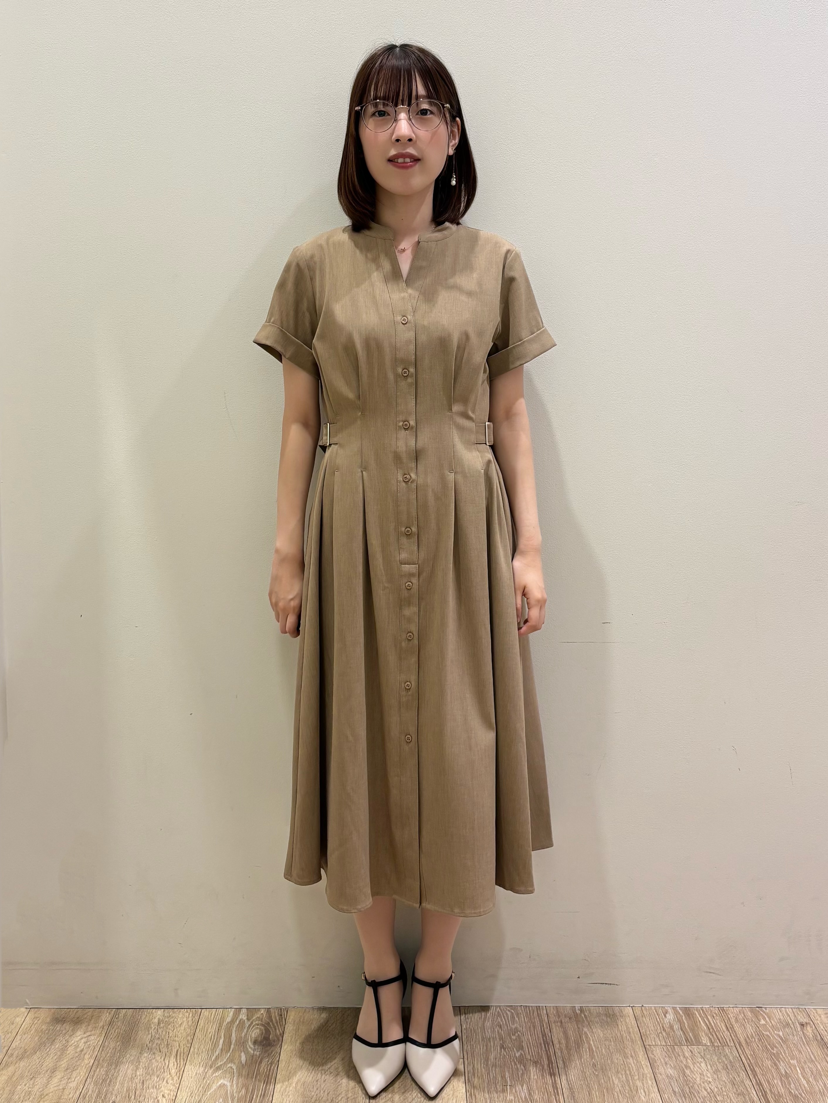 honamiさんの「index｜【接触冷感／吸水速乾／UVケア】リネンライクサイドベルトシャツワンピース《透け防止／洗濯機OK》」を使ったコーディネート