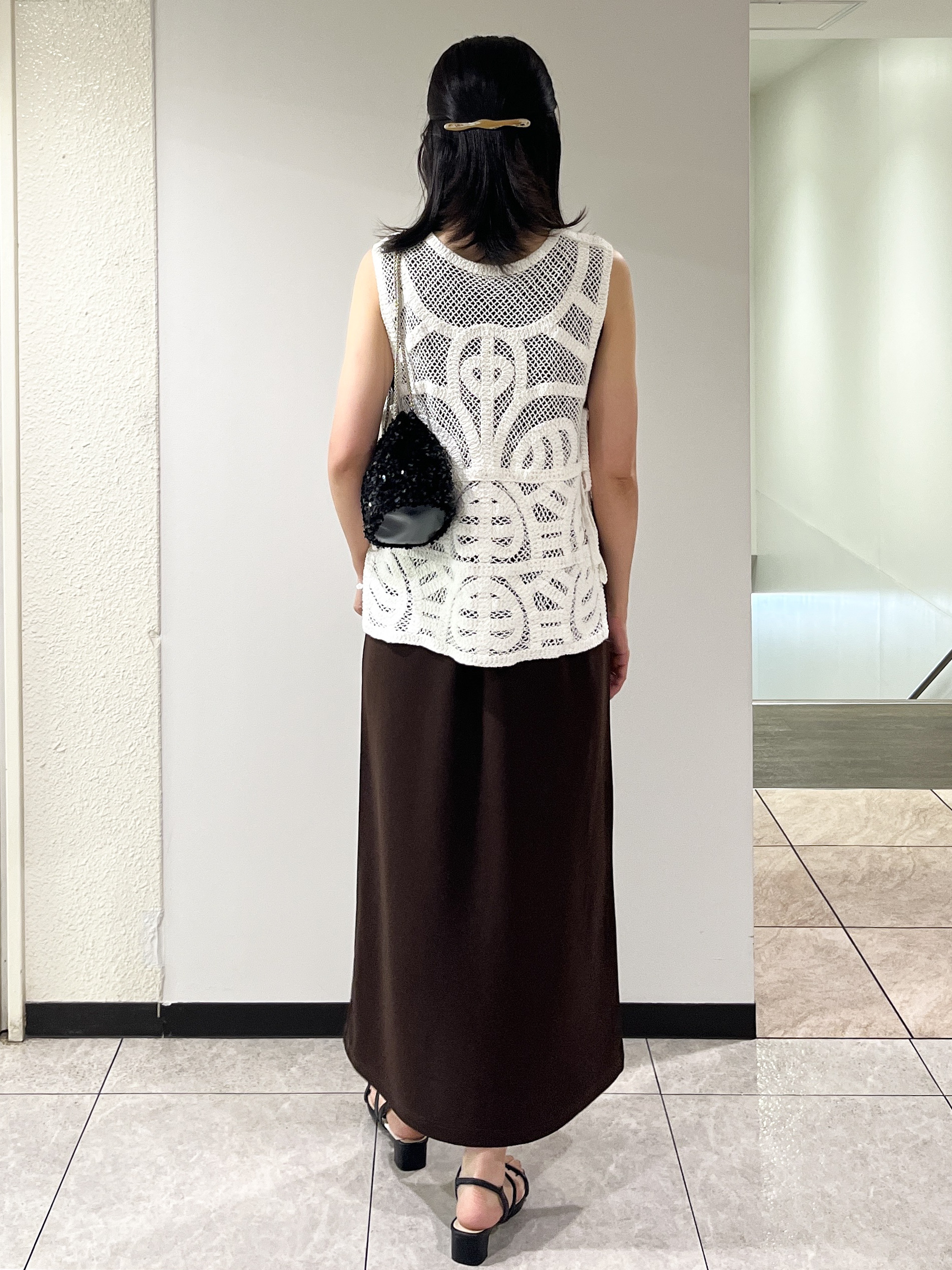 ゆか☆さんの「OPAQUE.CLIP｜カギ針風ベスト【洗濯機OK】」を使ったコーディネート