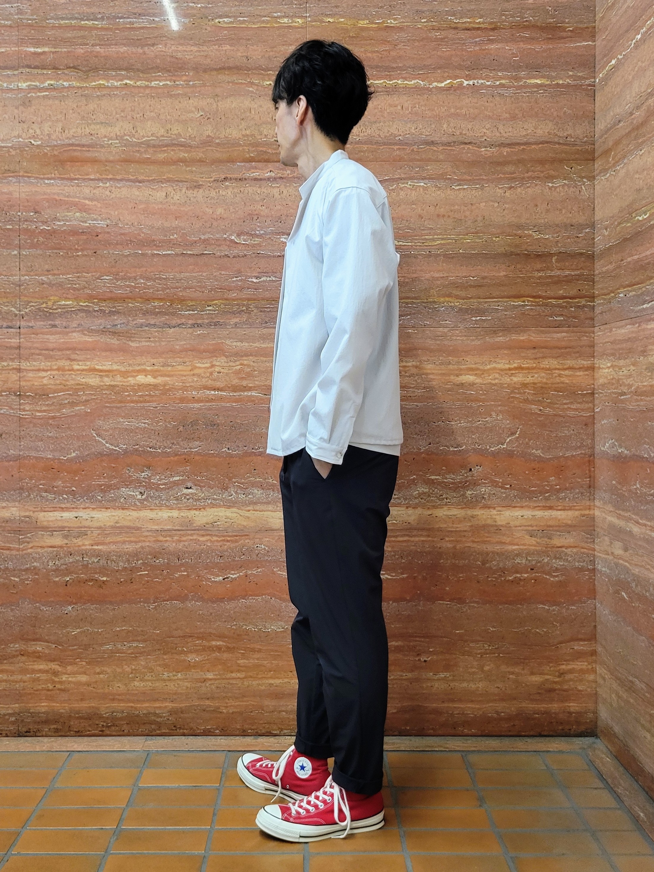 piroyaさんの「TAKEO KIKUCHI｜【撥水・洗える・シワになりにくい】 リランチェ（R） シャツ」を使ったコーディネート