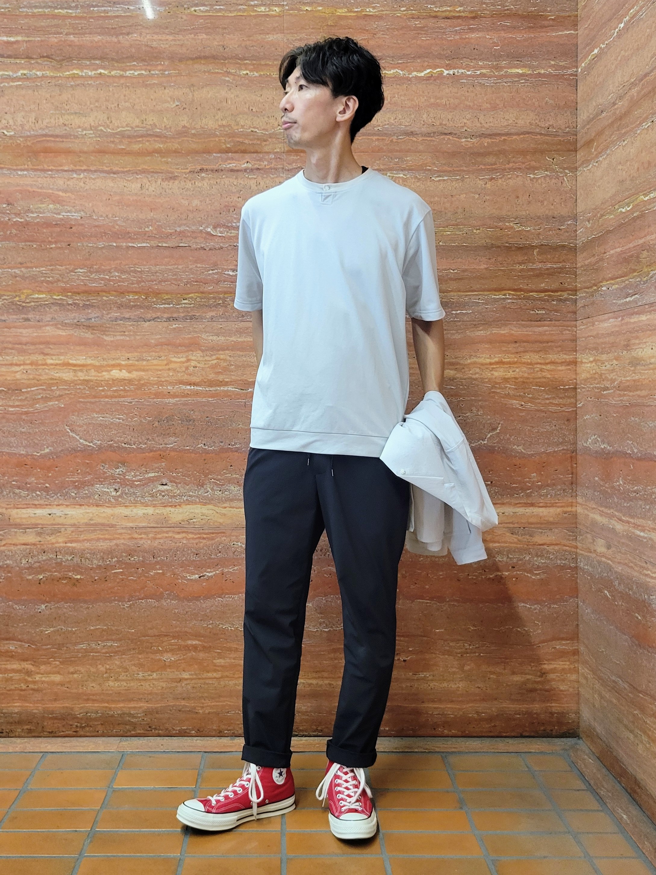 piroyaさんの「TAKEO KIKUCHI｜【撥水・洗える・シワになりにくい】 リランチェ（R） シャツ」を使ったコーディネート