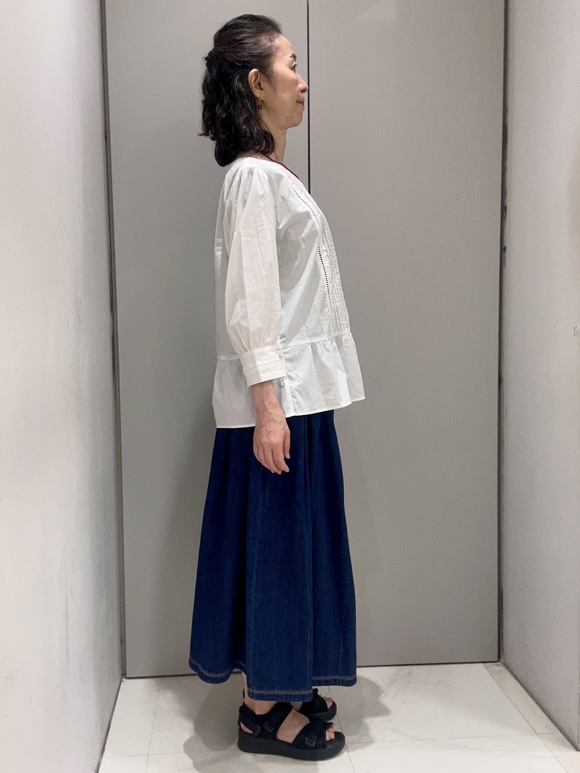Kouさんの「Reflect｜【手洗い可】ピンタックレースブラウス」を使ったコーディネート