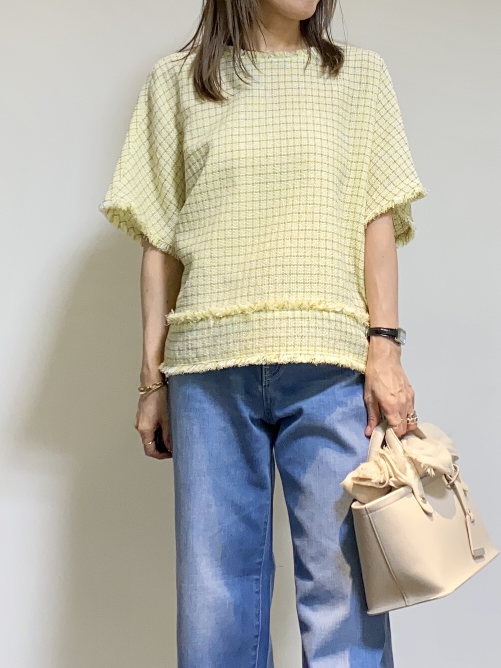 tomoさんの「UNTITLED｜◆ファンシーツイードブラウス」を使ったコーディネート