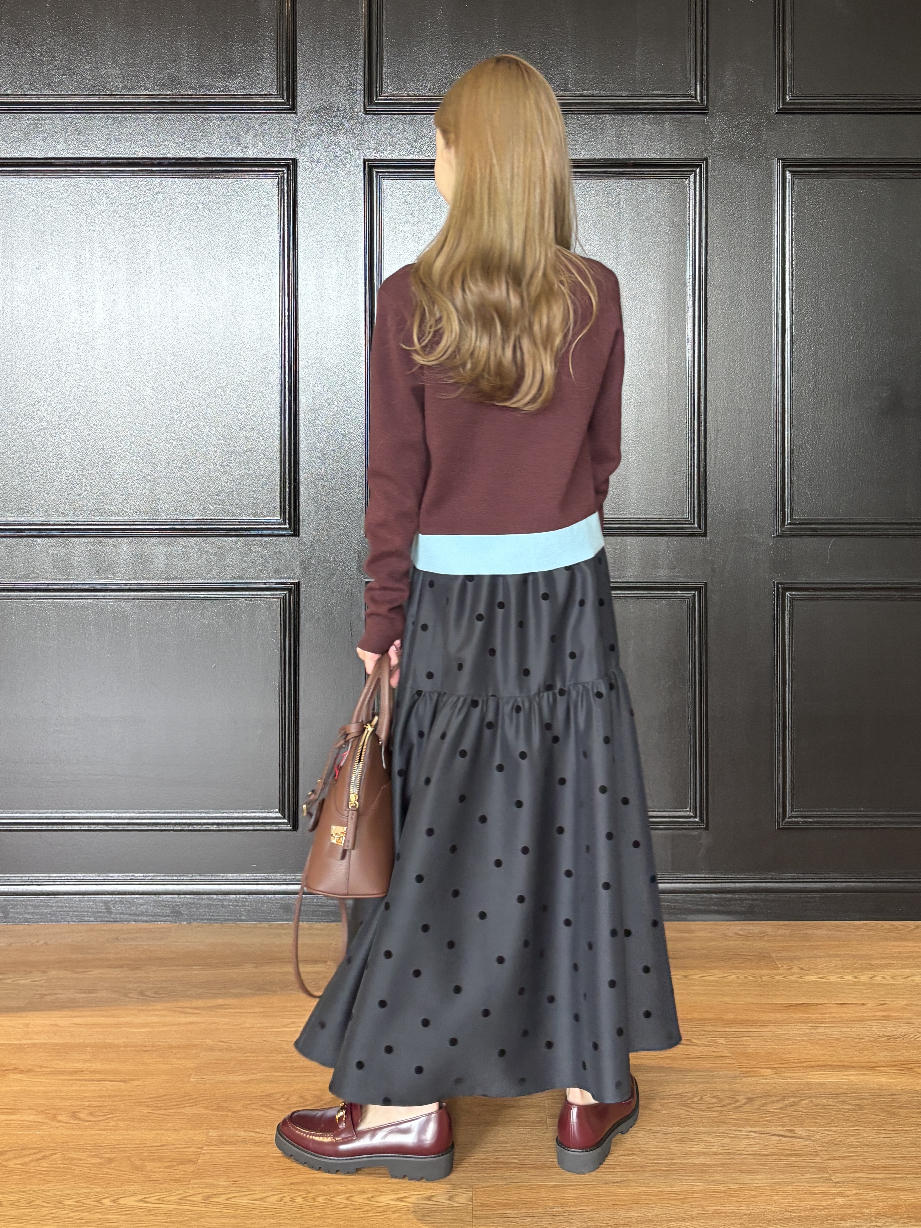 清水夏姫さんの「DRESSTERIOR｜【ウォッシャブル】コットンカシミヤバイカラーカーディガン」を使ったコーディネート