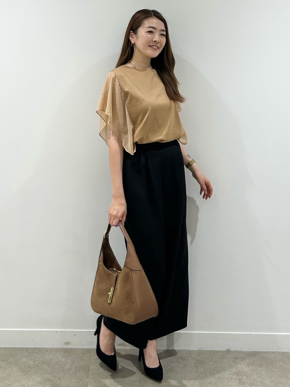 hayaseさんの「COUP DE CHANCE｜【手洗い可／日本製】フレンチシアーカットソー」を使ったコーディネート