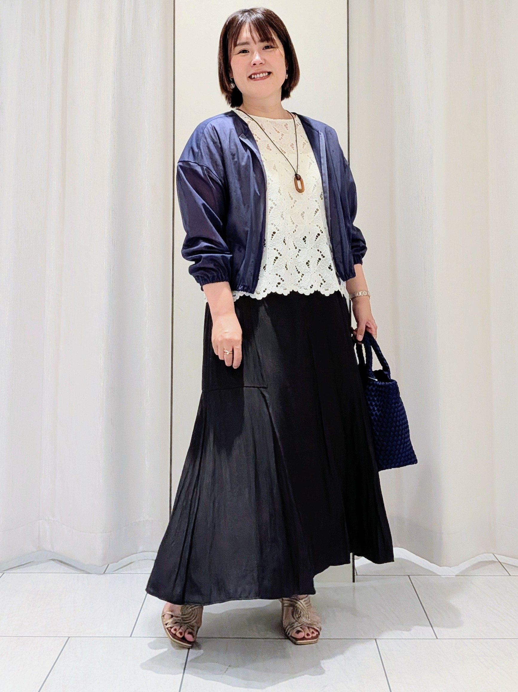 Onumaさんの「UNTITLED｜【秋羽織り/ジップ】トリコットシアーブラウス」を使ったコーディネート