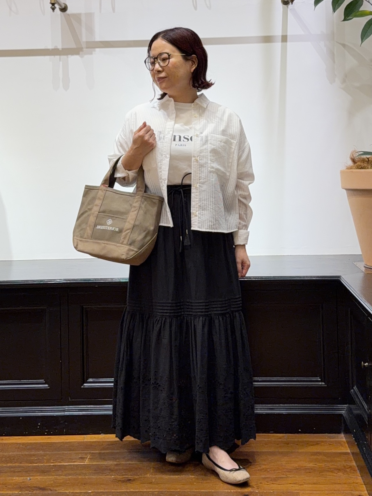 Asamiさんの「◆シアーストライプクロップドシャツ」を使ったコーディネート