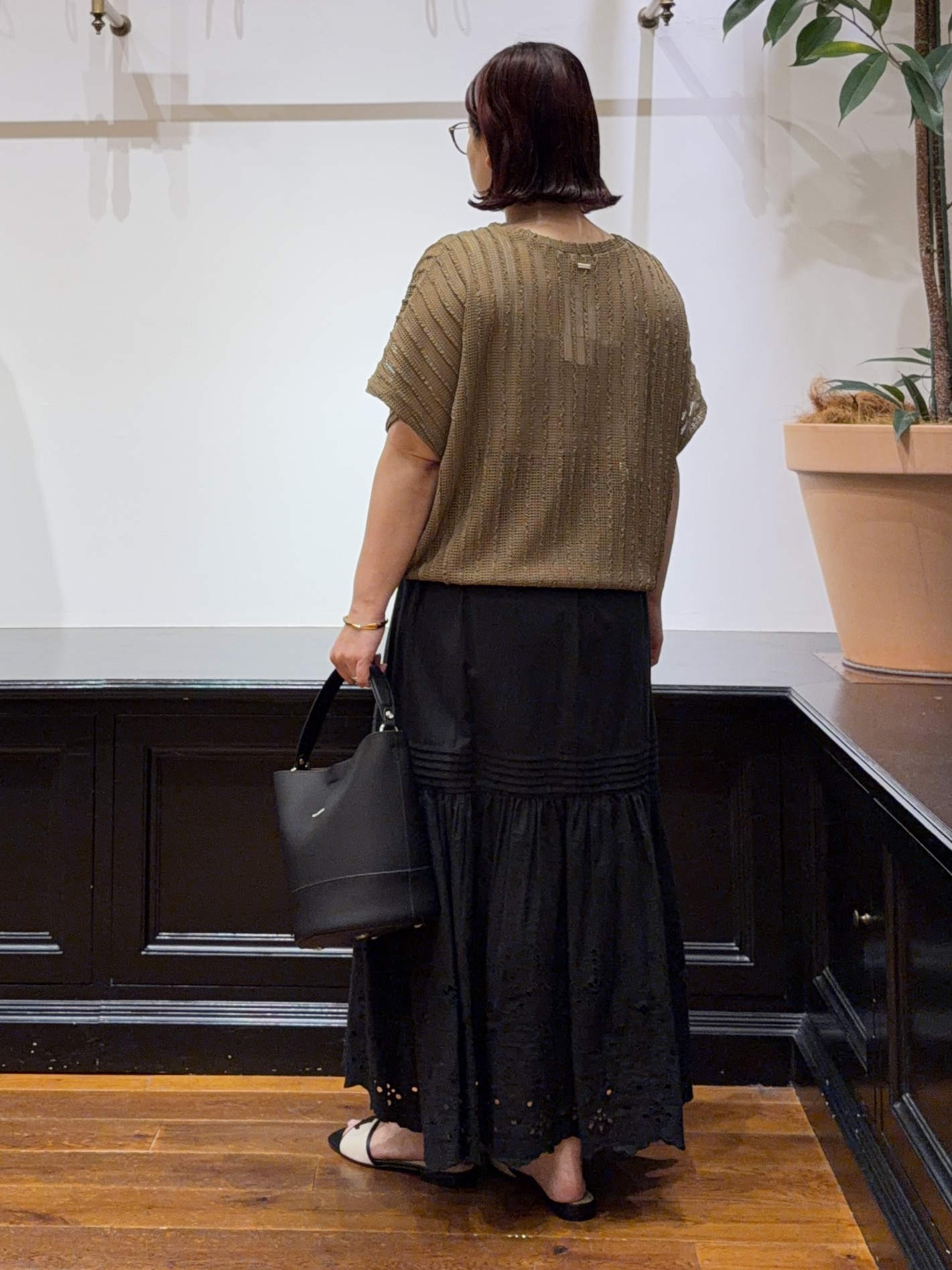 Asamiさんの「【体型カバー/日除け】ドルマンスリーブ シアーメッシュプルオーバー」を使ったコーディネート