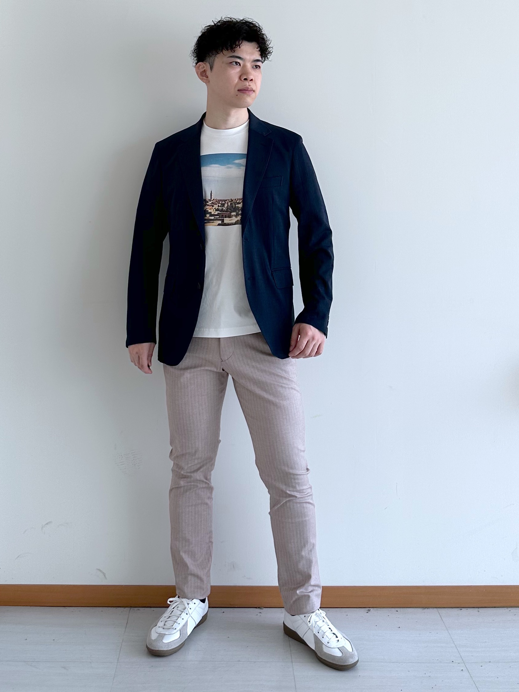 イッシーさんの「TAKEO KIKUCHI｜【Begin5月号掲載/通気性】トリコットサッカー ジャケット」を使ったコーディネート