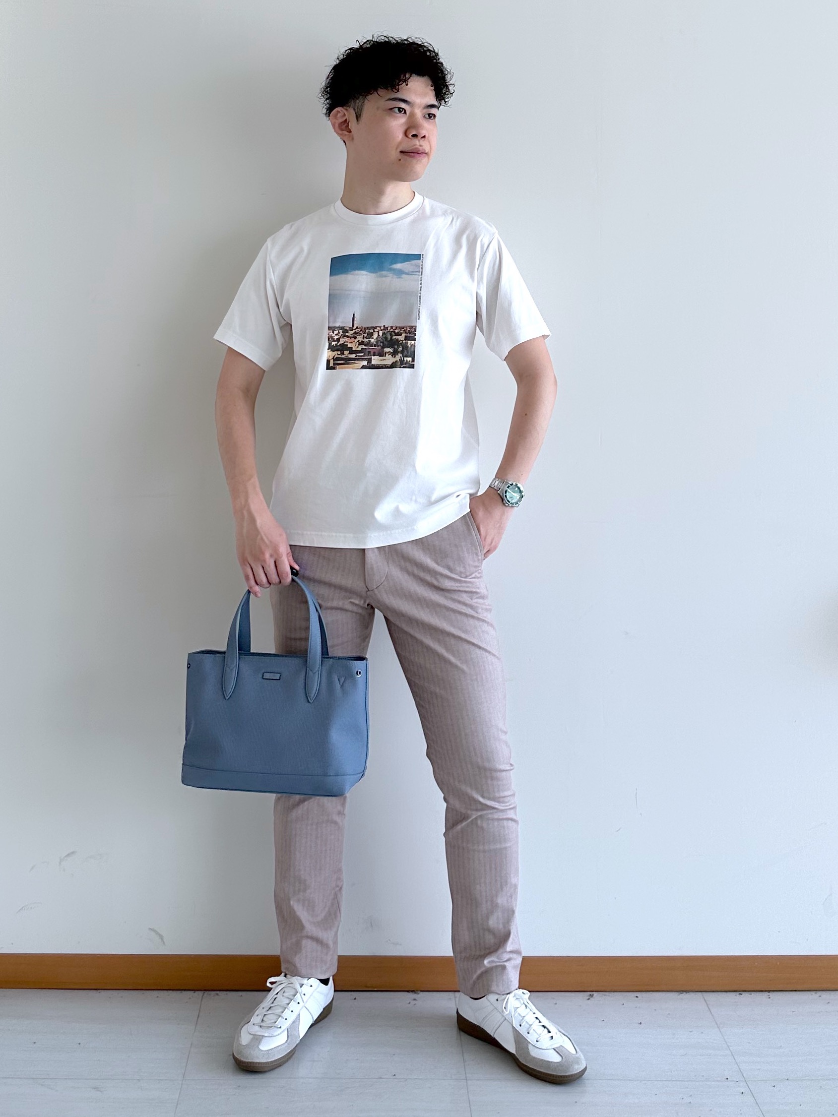 イッシーさんの「TAKEO KIKUCHI｜【Begin5月号掲載/通気性】トリコットサッカー ジャケット」を使ったコーディネート