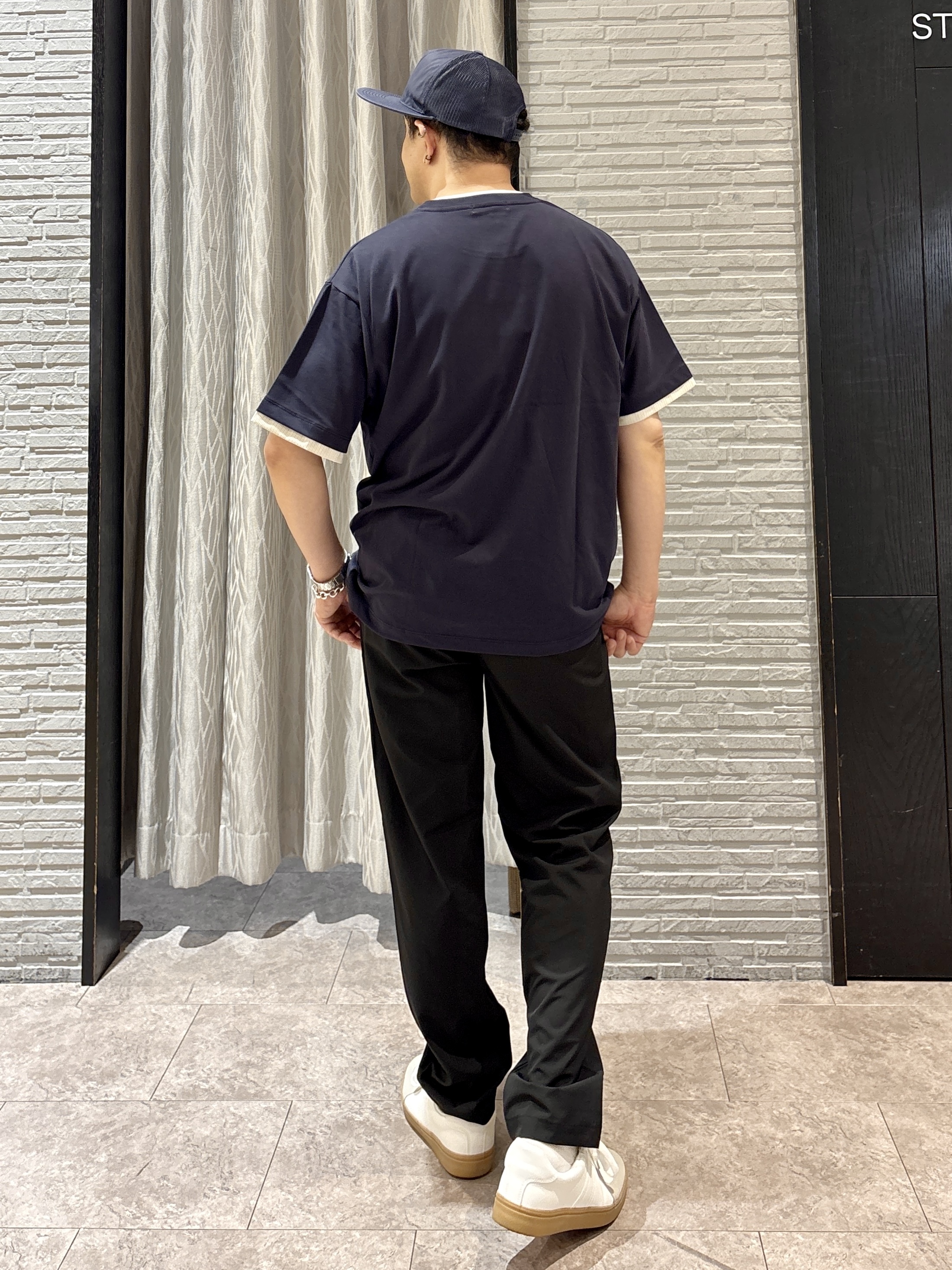 Pーyamaさんの「THE SHOP TK｜【マシンウォッシャブル】袖レイヤード半袖Tシャツ」を使ったコーディネート