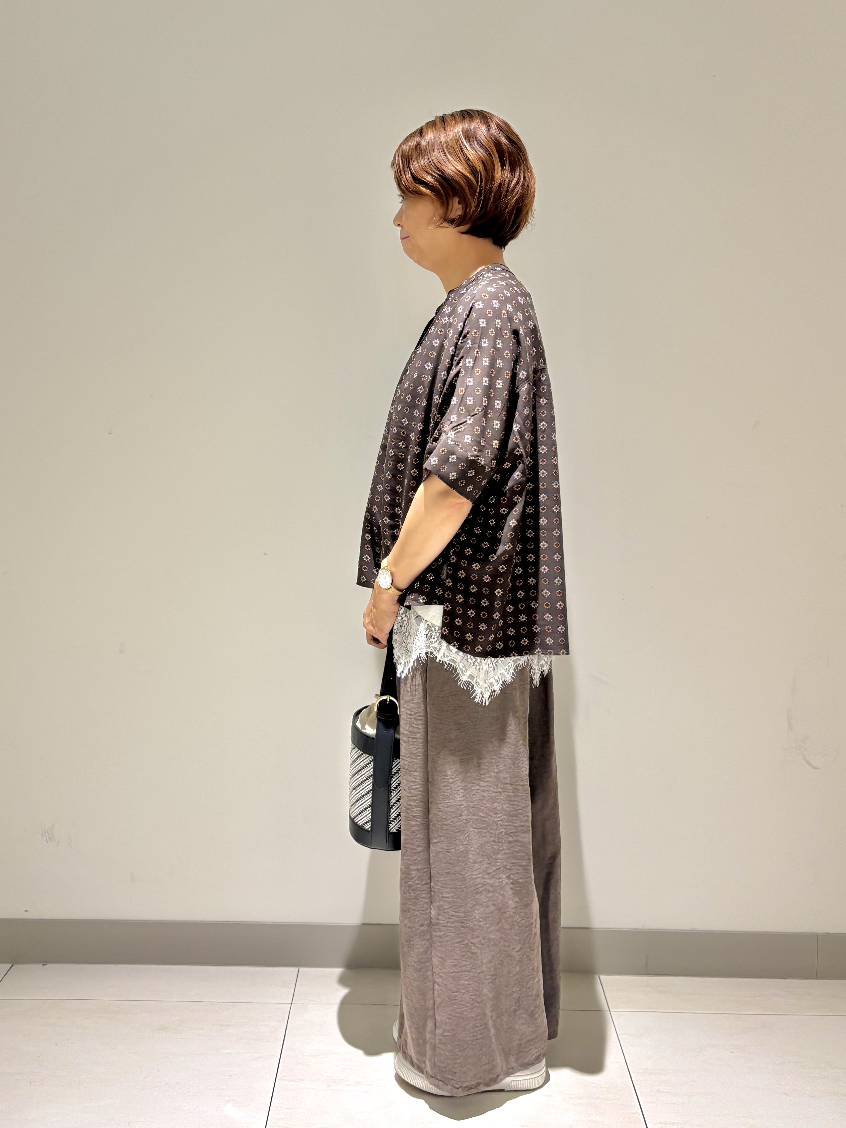 Haruさんの「Dessin｜【セットアップ可】小紋柄プリント スキッパーシャツ」を使ったコーディネート