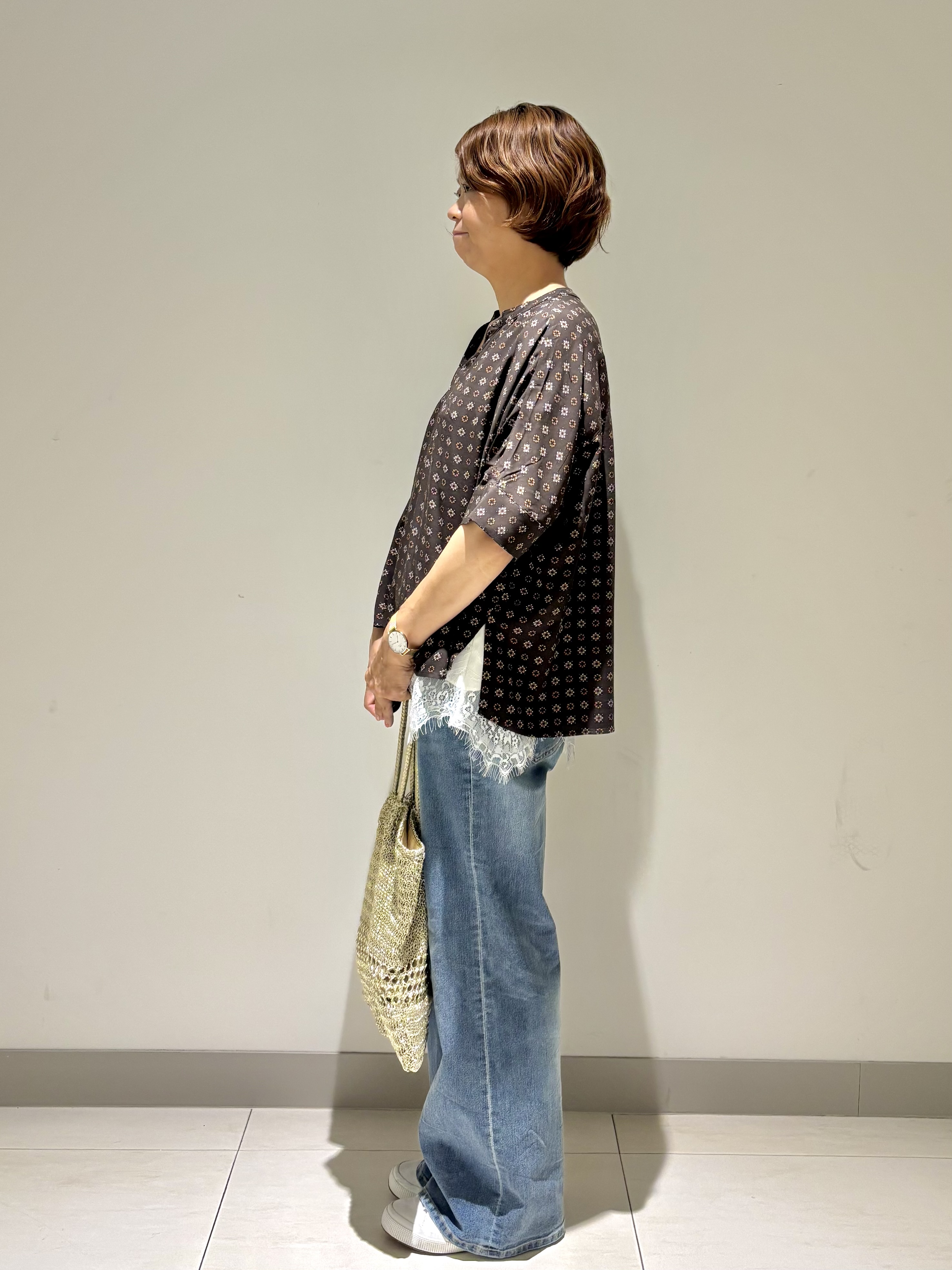 Haruさんの「Dessin｜【セットアップ可】小紋柄プリント スキッパーシャツ」を使ったコーディネート