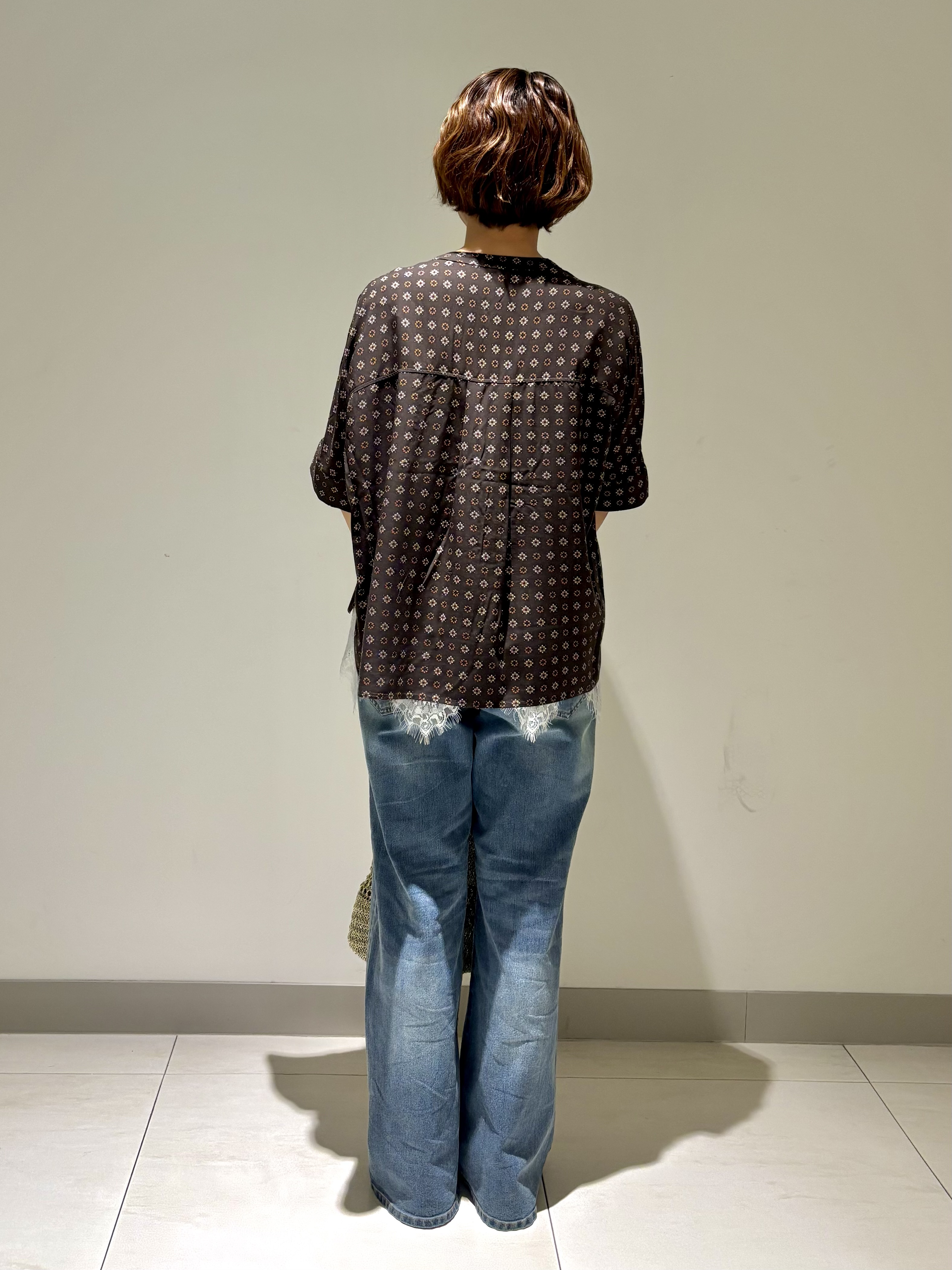 Haruさんの「Dessin｜【セットアップ可】小紋柄プリント スキッパーシャツ」を使ったコーディネート
