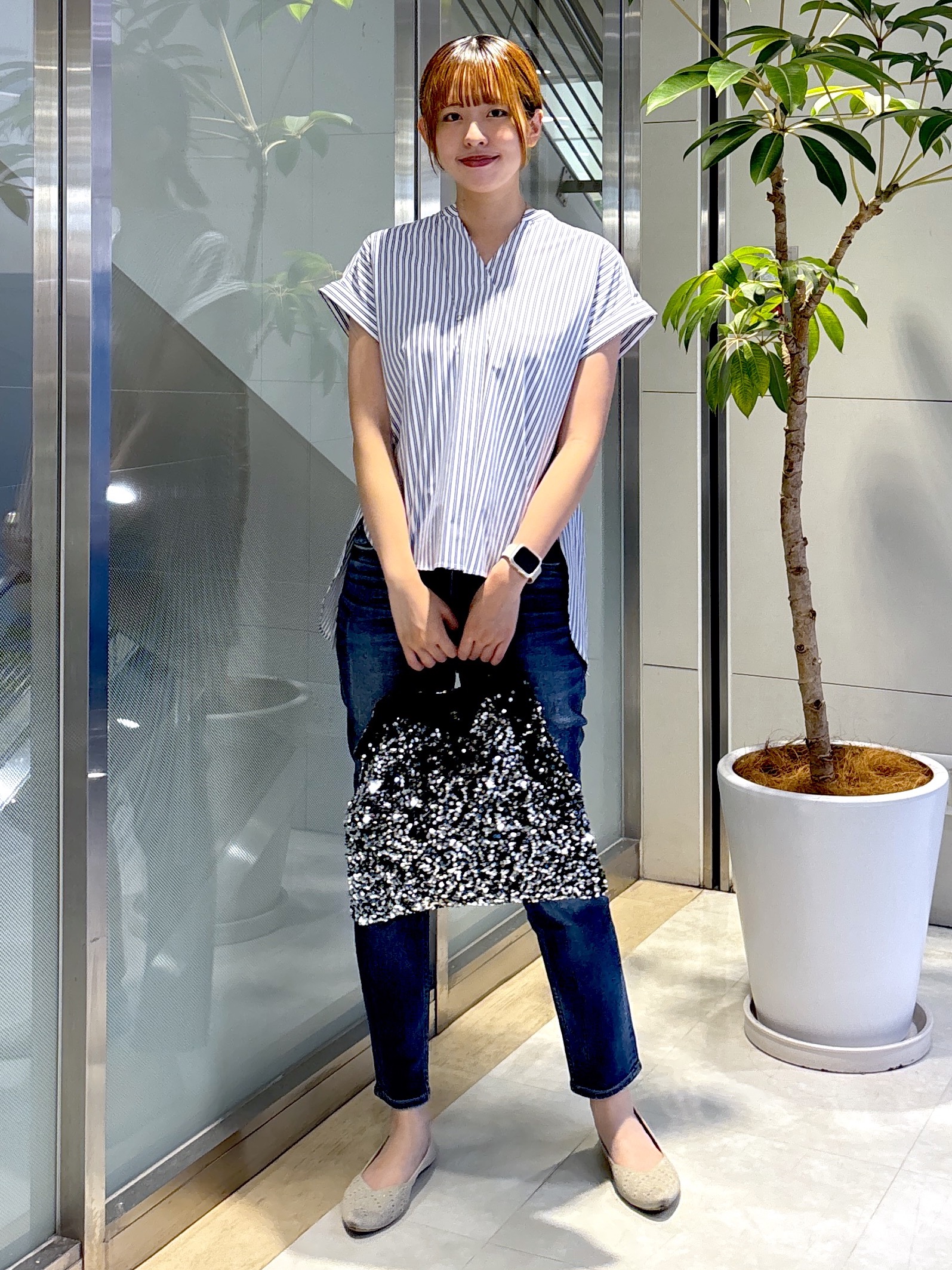 yukaさんの「UNTITLED｜【吸水速乾/接触冷感】バックプリーツデザインブラウス」を使ったコーディネート