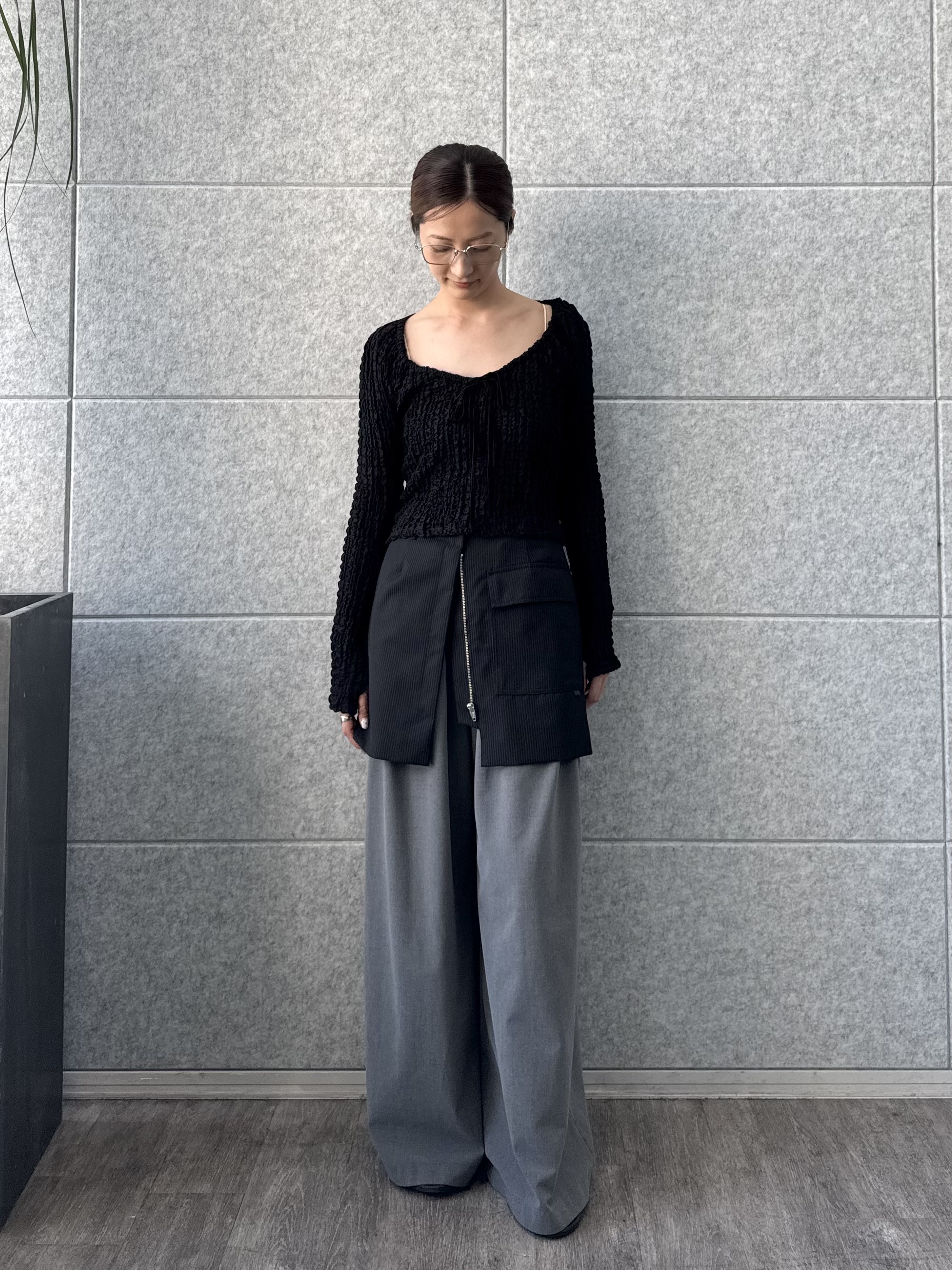 uchi__yamaさんの「CODE A｜stripe mini skirt」を使ったコーディネート