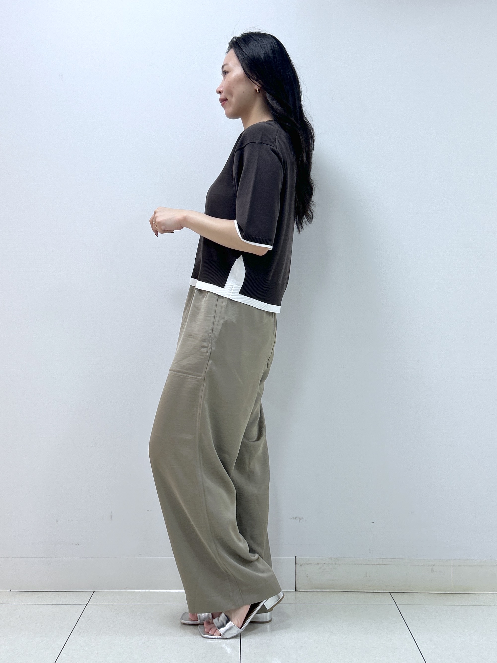 Kaiさんの「Dessin｜【洗える】バイカラーボクシーシルエットニット」を使ったコーディネート