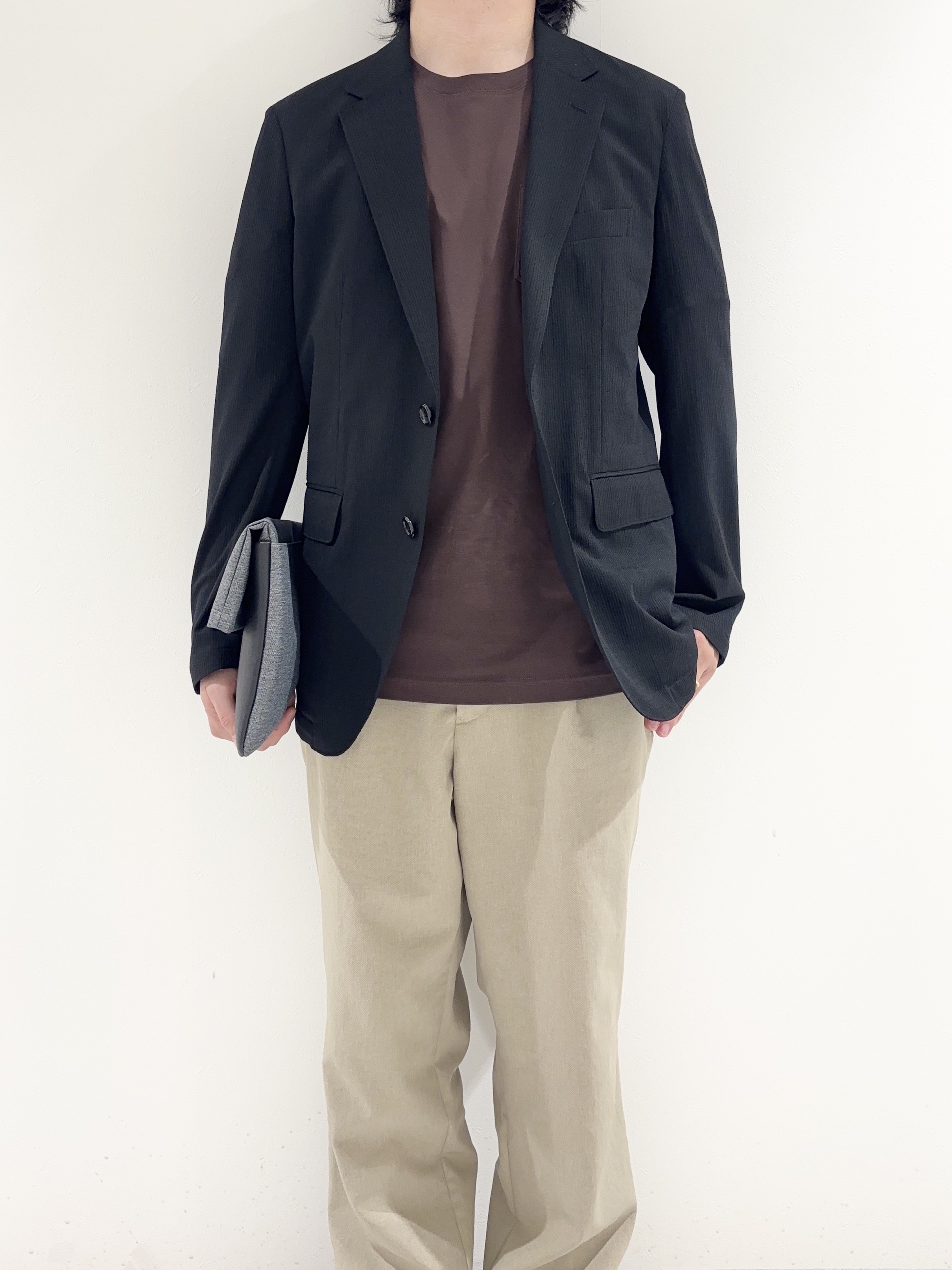 及川さんの「TAKEO KIKUCHI｜【Begin5月号掲載/通気性】トリコットサッカー ジャケット」を使ったコーディネート