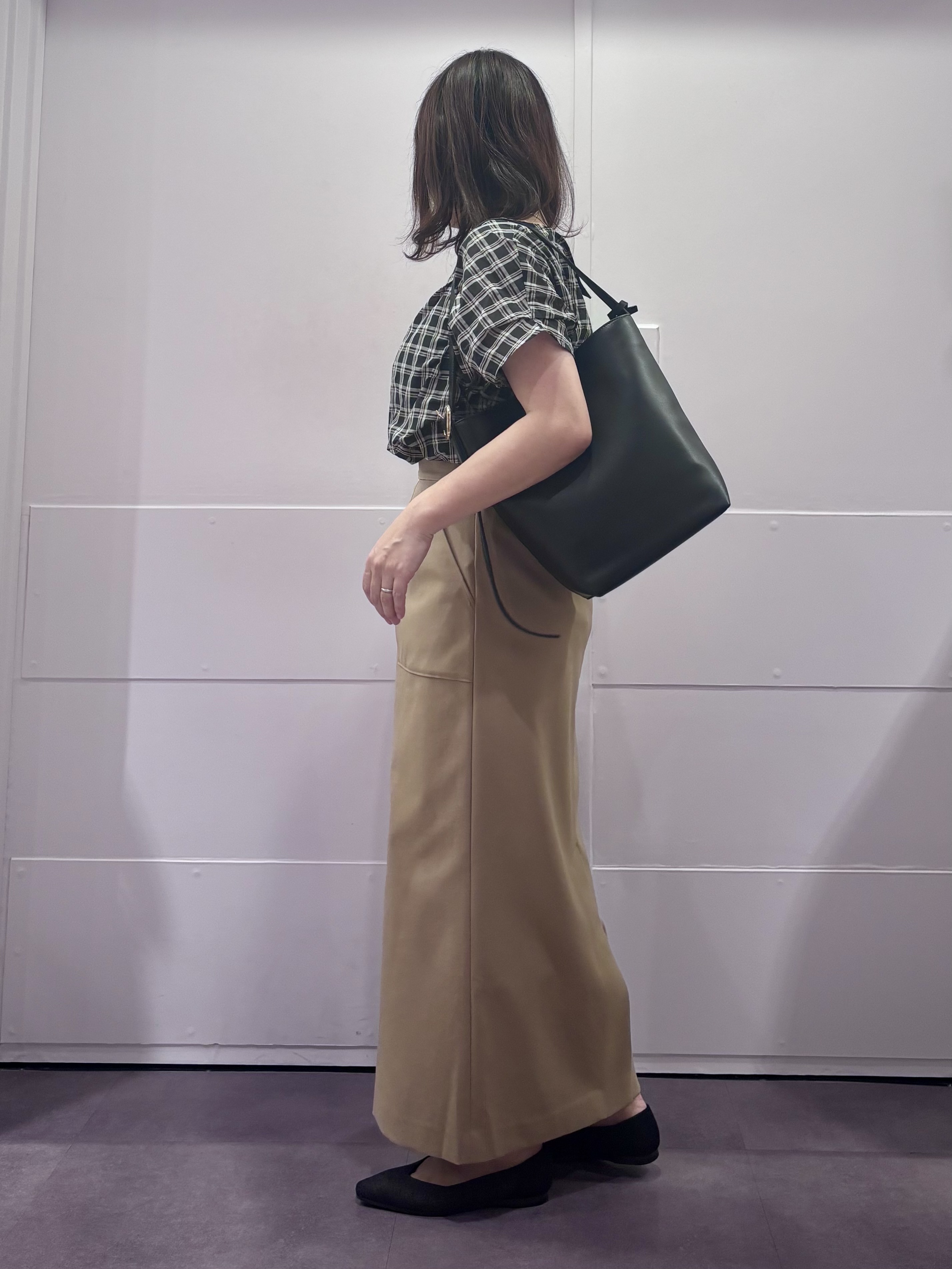 TOKOさんの「UNTITLED｜【秋めきシャツ/体型カバー】シアーチェックブラウス」を使ったコーディネート