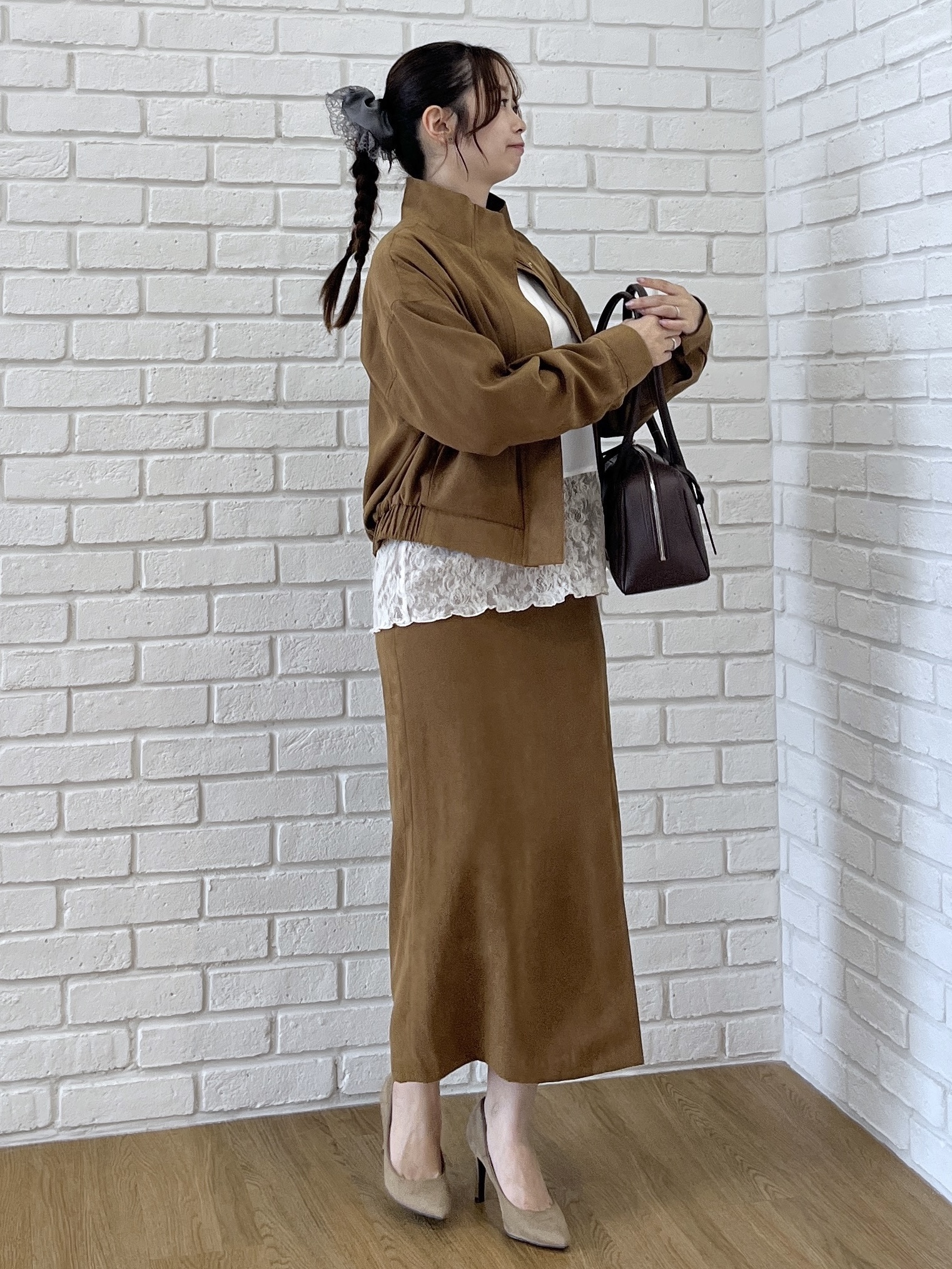 Saekoさんの「UNTITLED｜【セットアップ可/秋ジャケット】スエードライクブルゾン」を使ったコーディネート