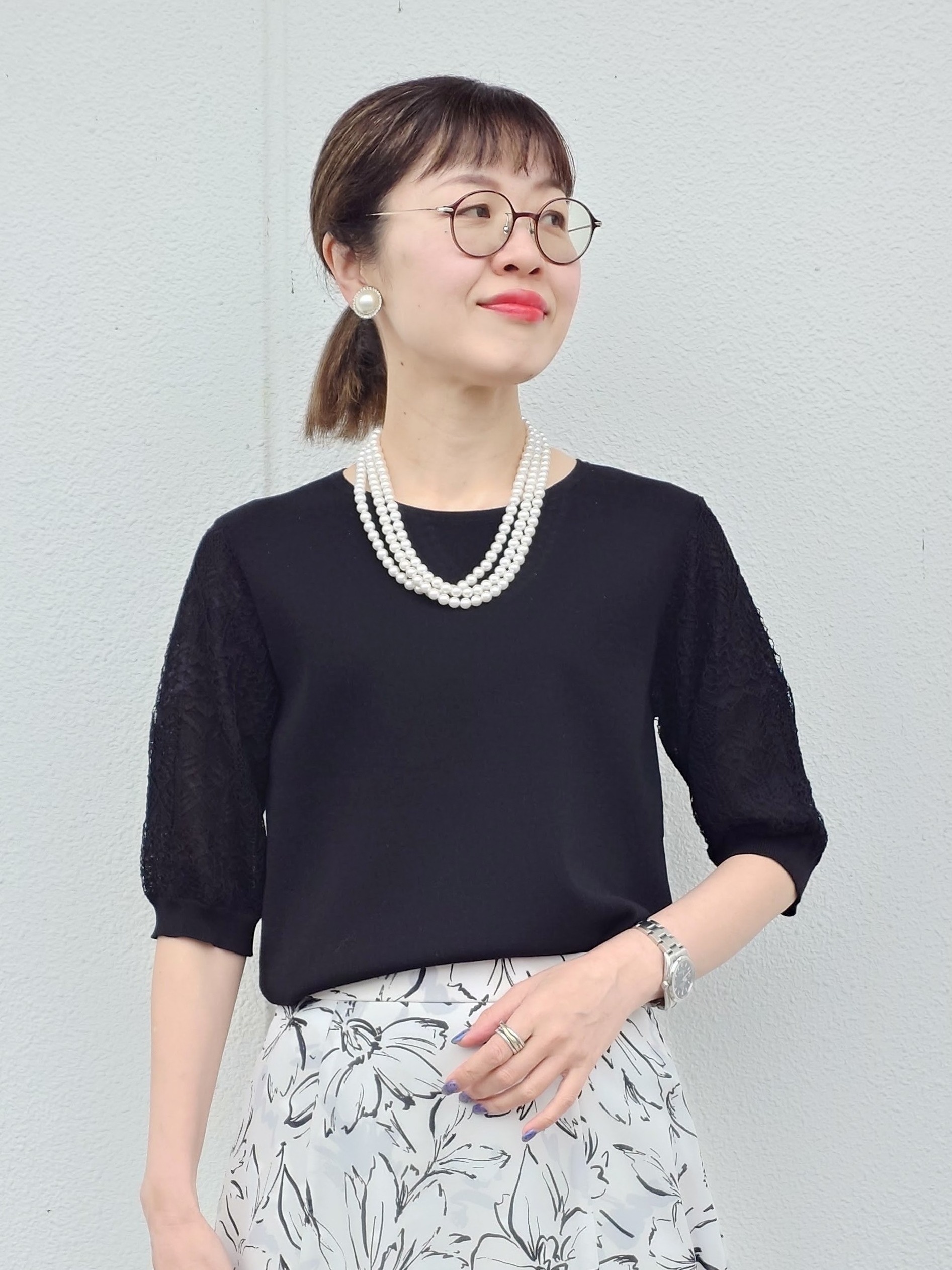 MUTSUKOさんの「UNTITLED｜【洗える】エレガンススリーブニット」を使ったコーディネート