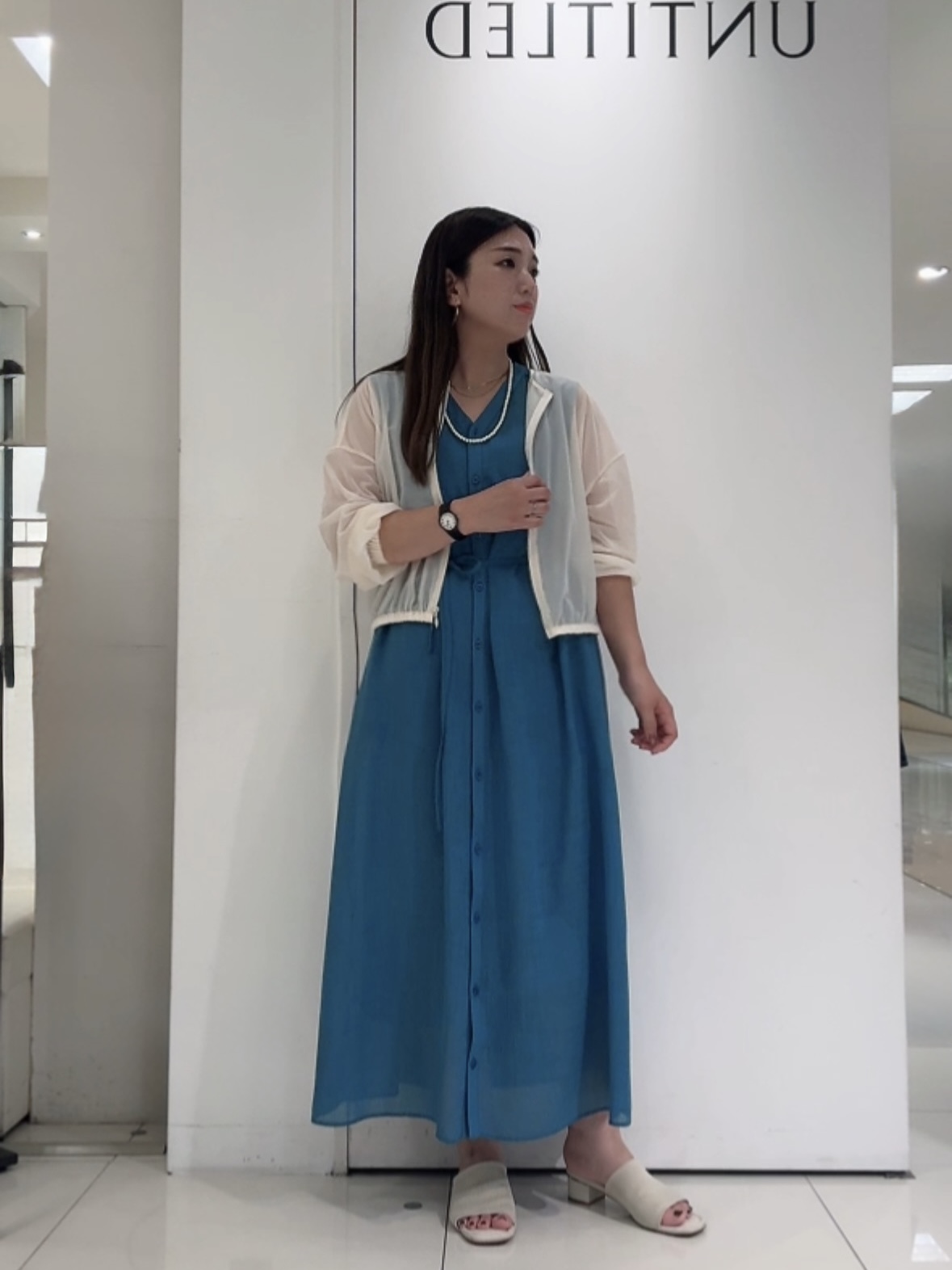 なかじさんの「UNTITLED｜【秋羽織り/ジップ】トリコットシアーブラウス」を使ったコーディネート