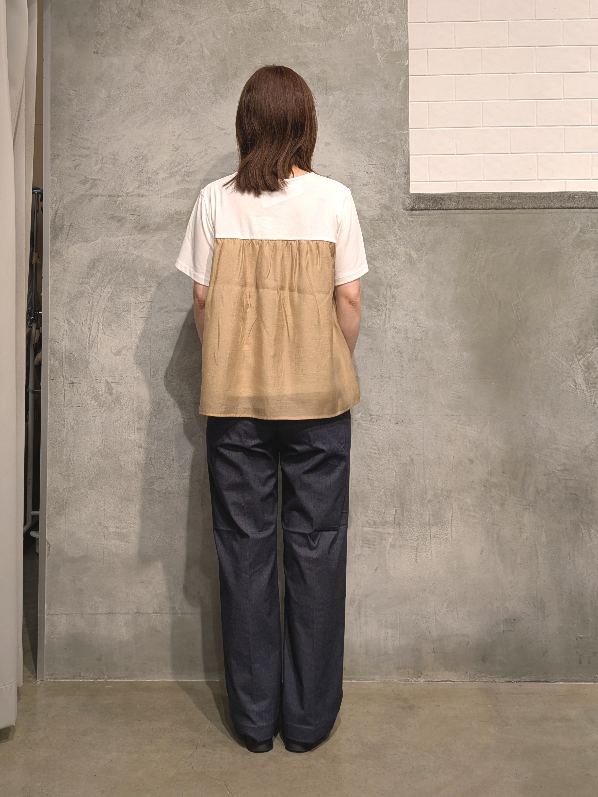  E.Yさんの「THE SHOP TK｜【ひんやり／吸水速乾／UV】ビスチェ風 切り替えTシャツ」を使ったコーディネート